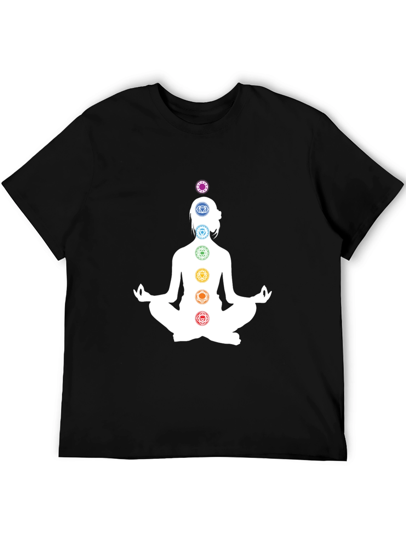 Chakra Meditation T-Shirt - Black Yoga Tee