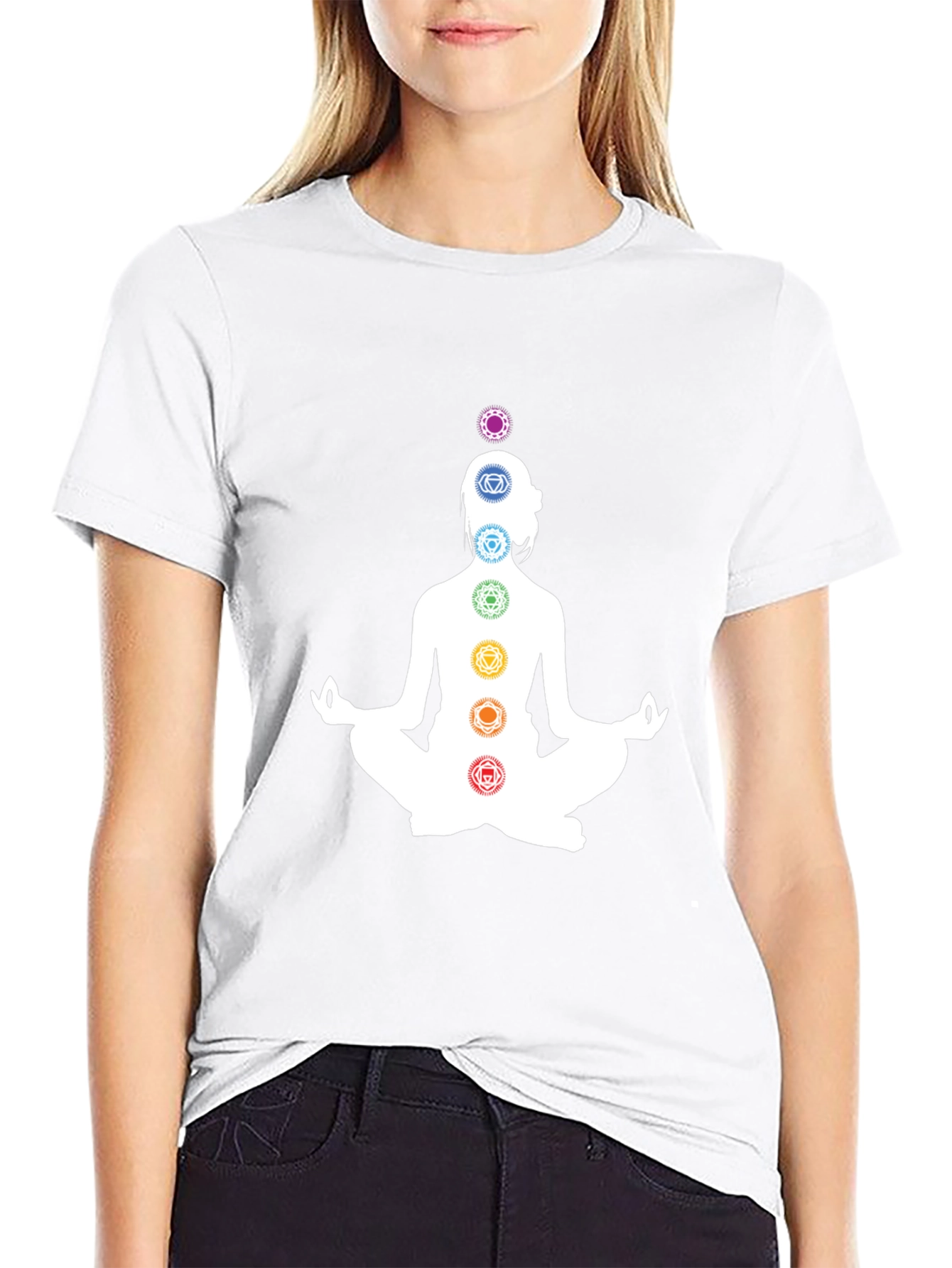Chakra Meditation T-Shirt - Black Yoga Tee
