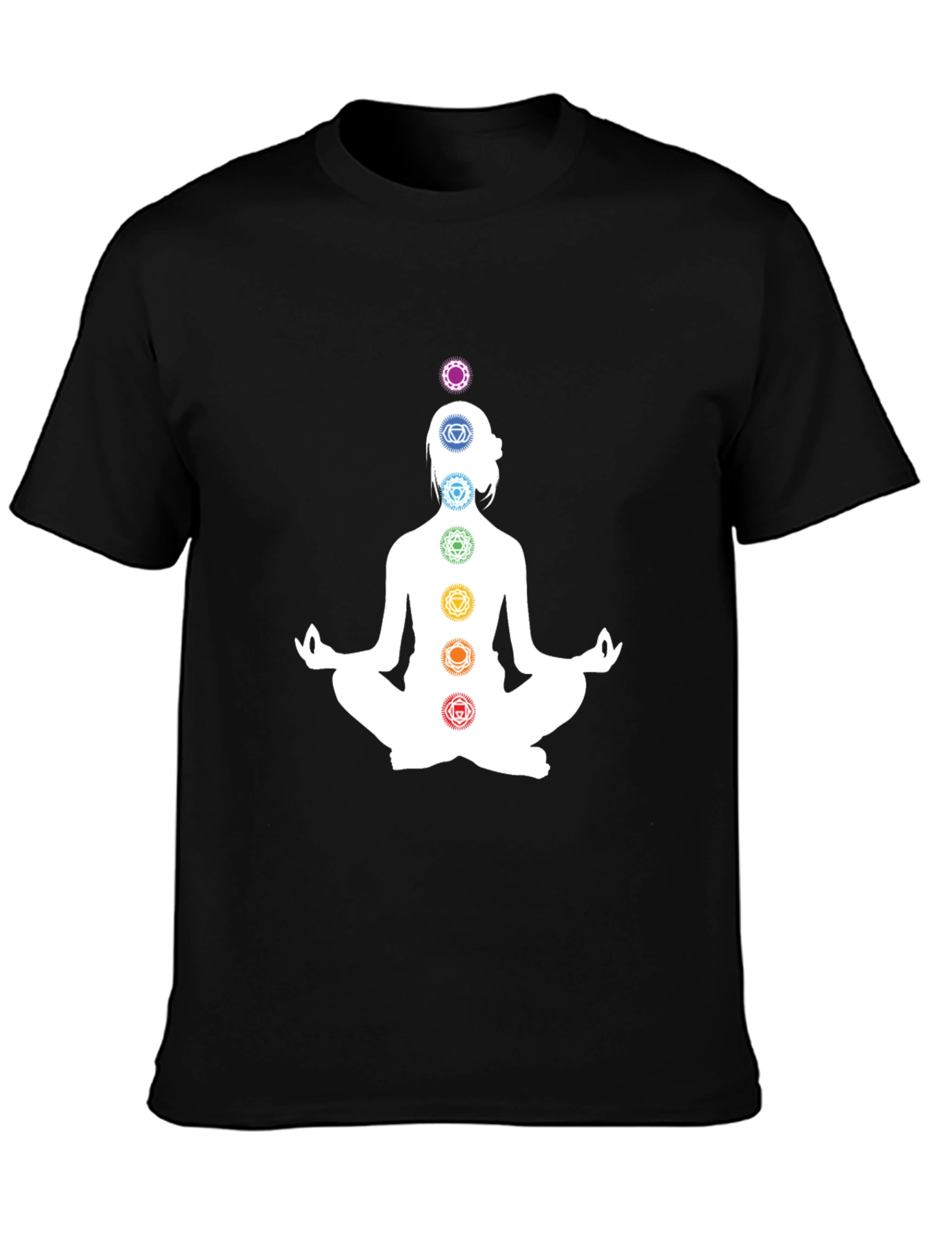 Chakra Meditation T-Shirt - Black Yoga Tee