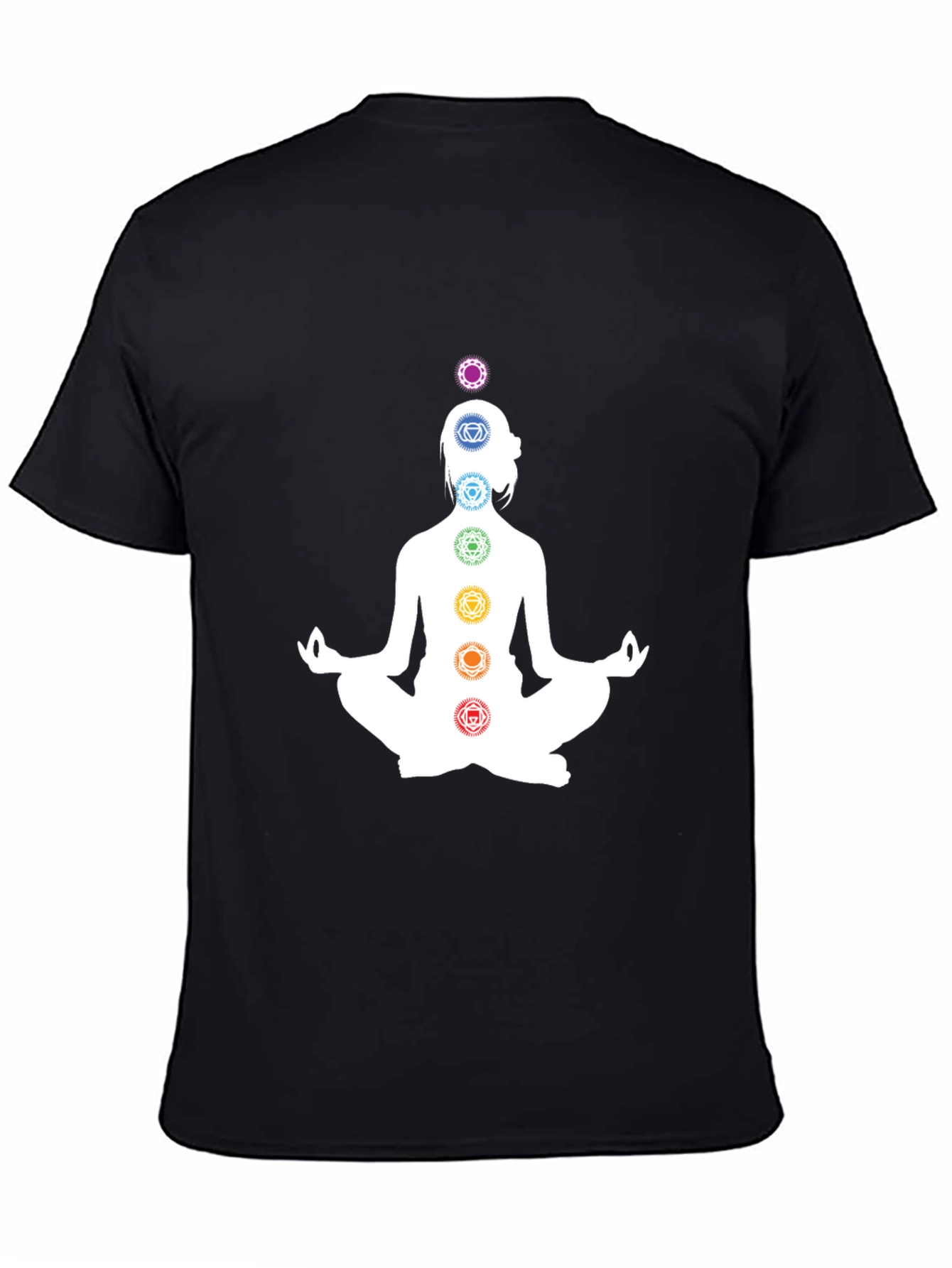 Chakra Meditation T-Shirt - Black Yoga Tee