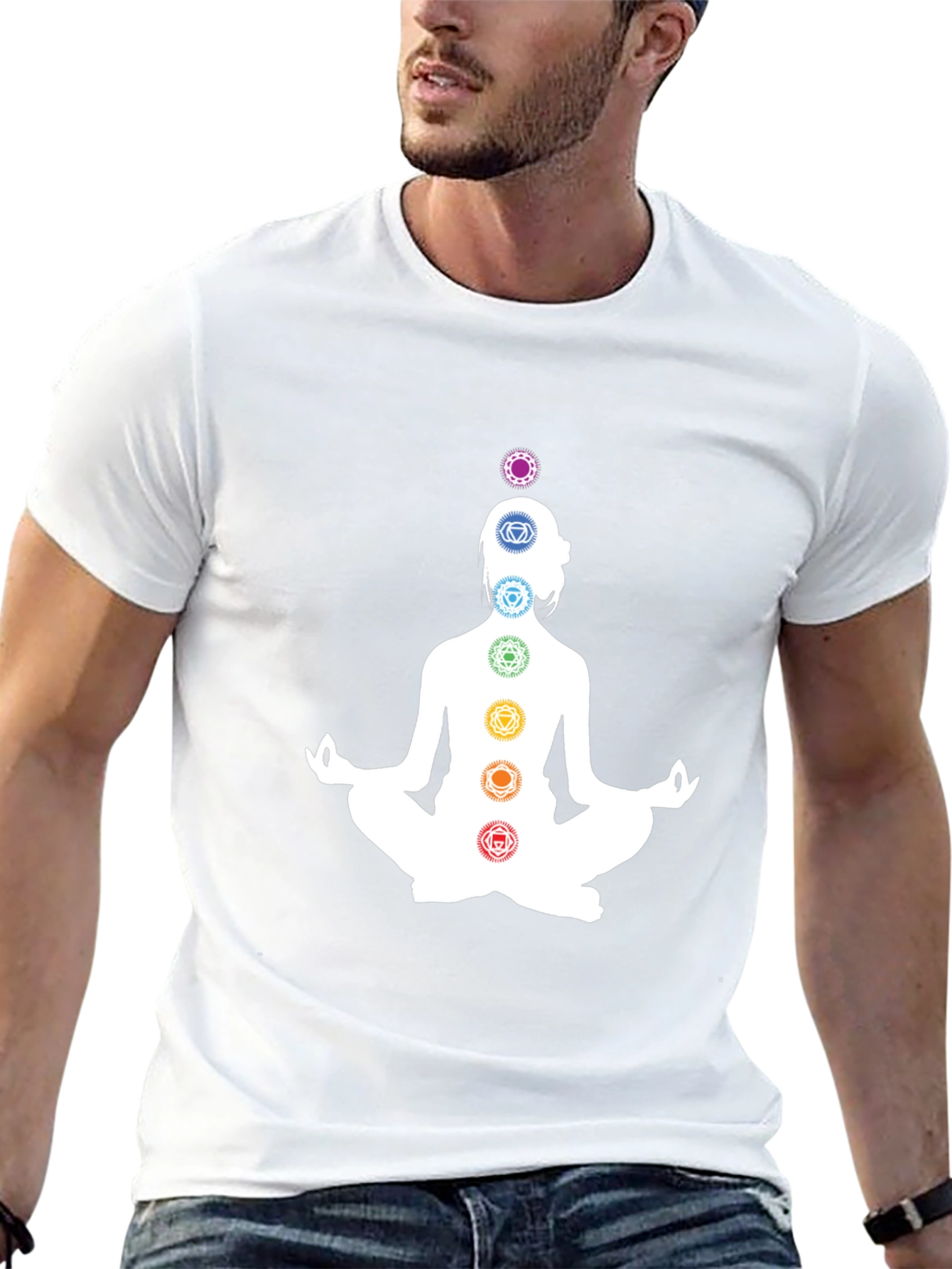 Chakra Meditation T-Shirt - Black Yoga Tee