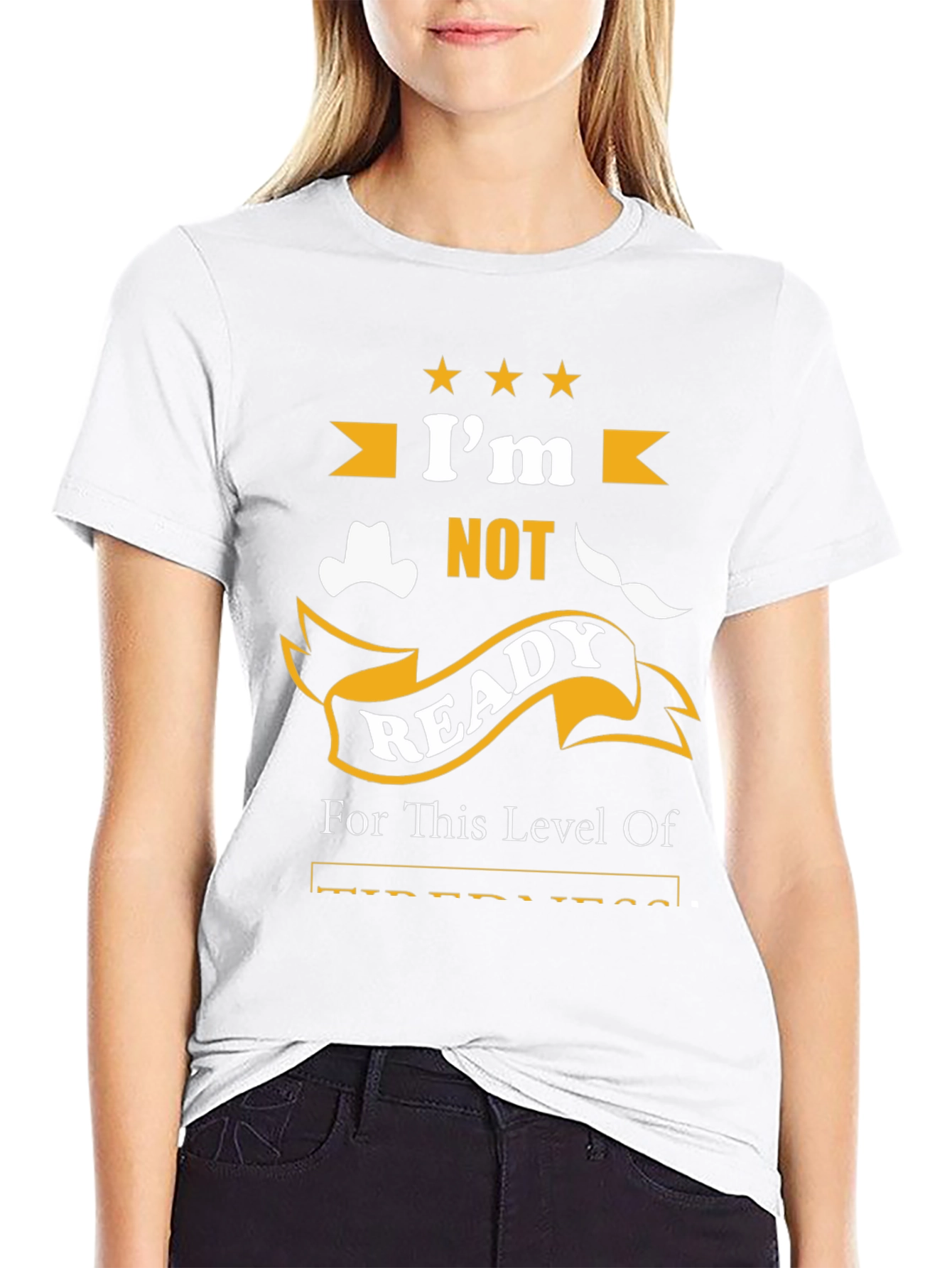 Humorous Not Ready Graphic Print T-Shirt
