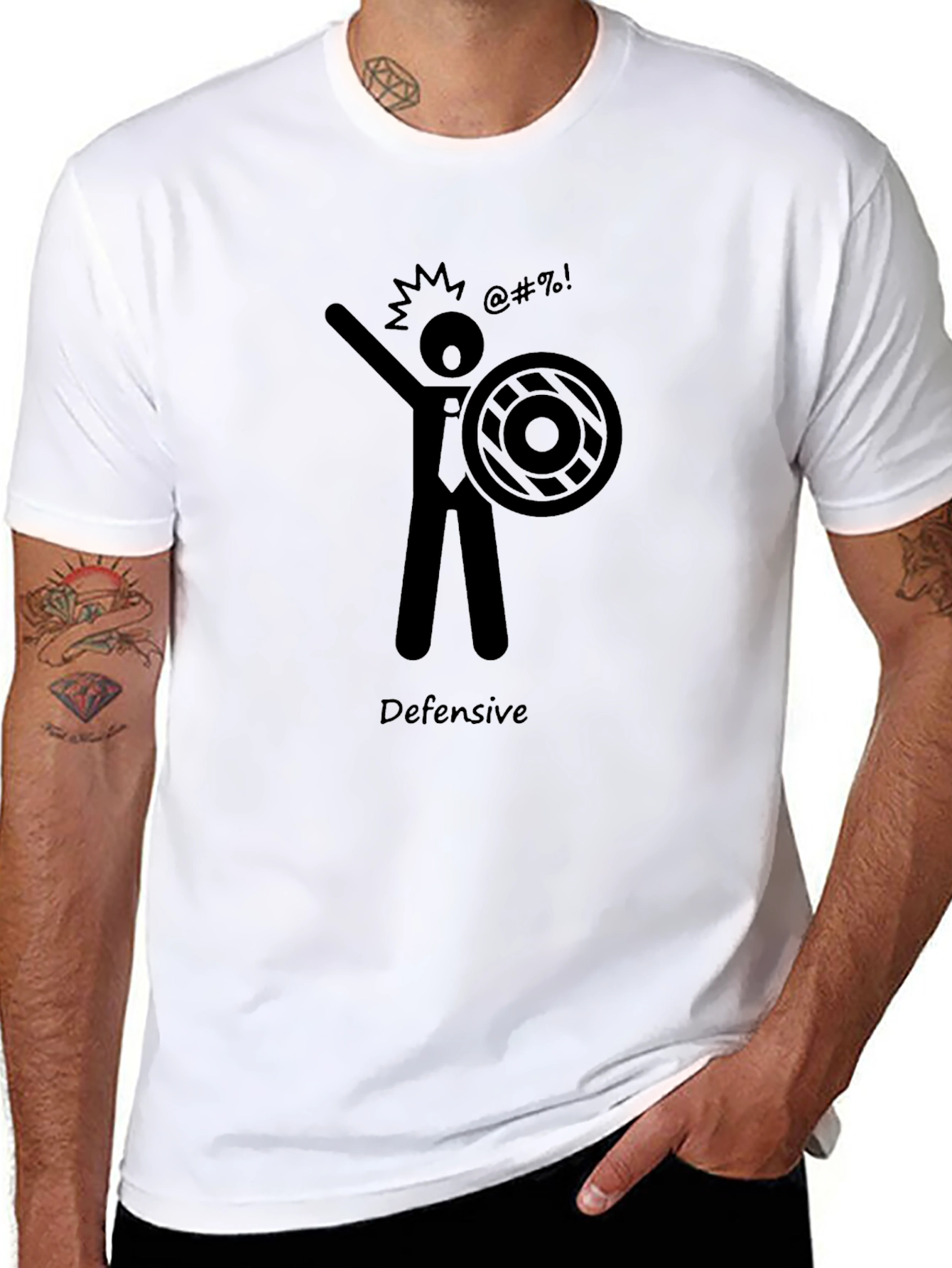 Defensive Mode: Graphic Black T-Shirt
