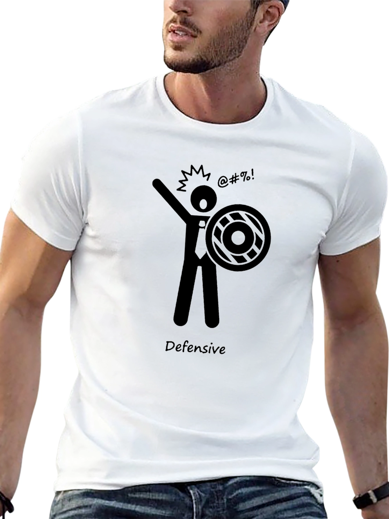 Defensive Mode: Graphic Black T-Shirt