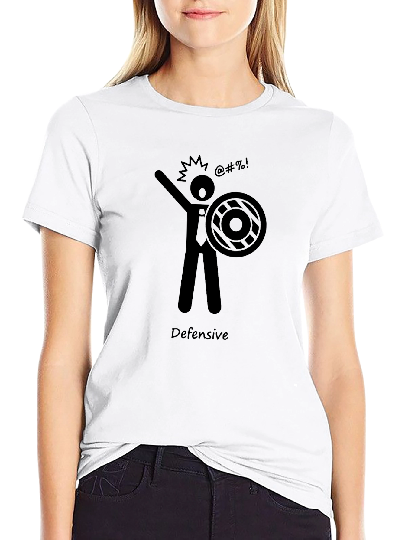Defensive Mode: Graphic Black T-Shirt