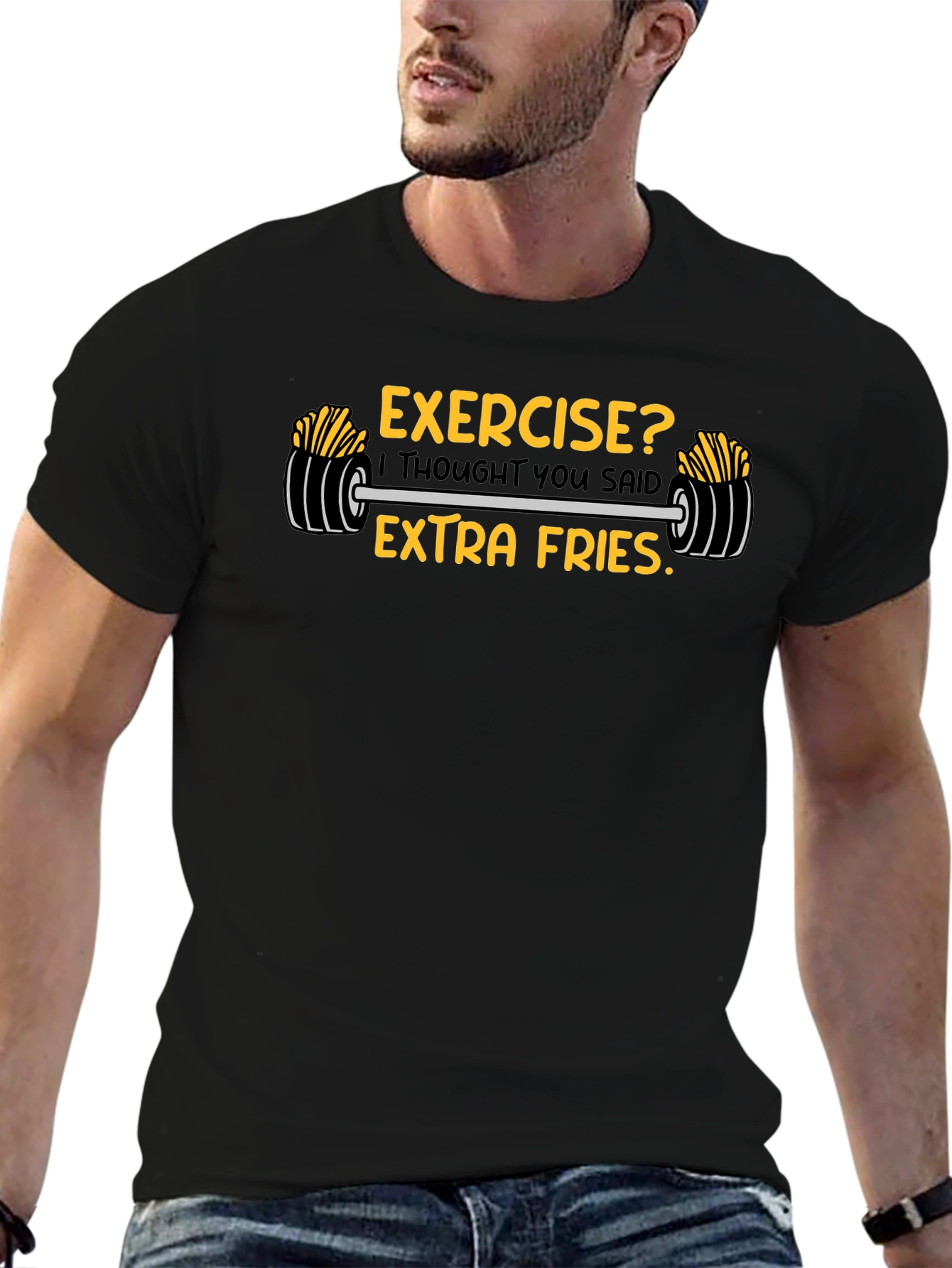 Funny Extra Fries Graphic T-Shirt