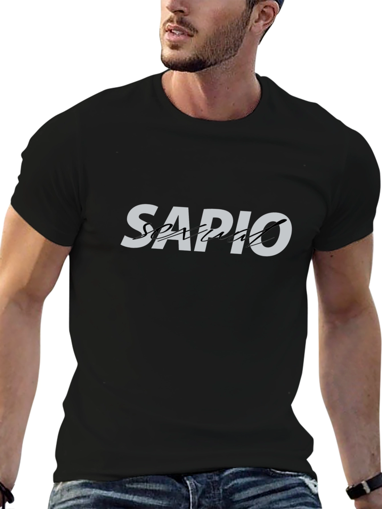 Sapio Spartan Black Graphic T-Shirt - Trendy Casual Wear
