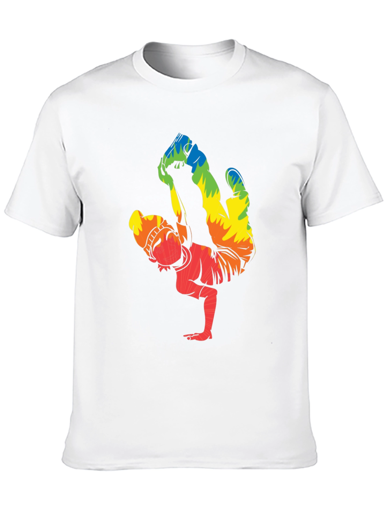 Rainbow Breakdancer Graphic T-Shirt - Street Style Tee