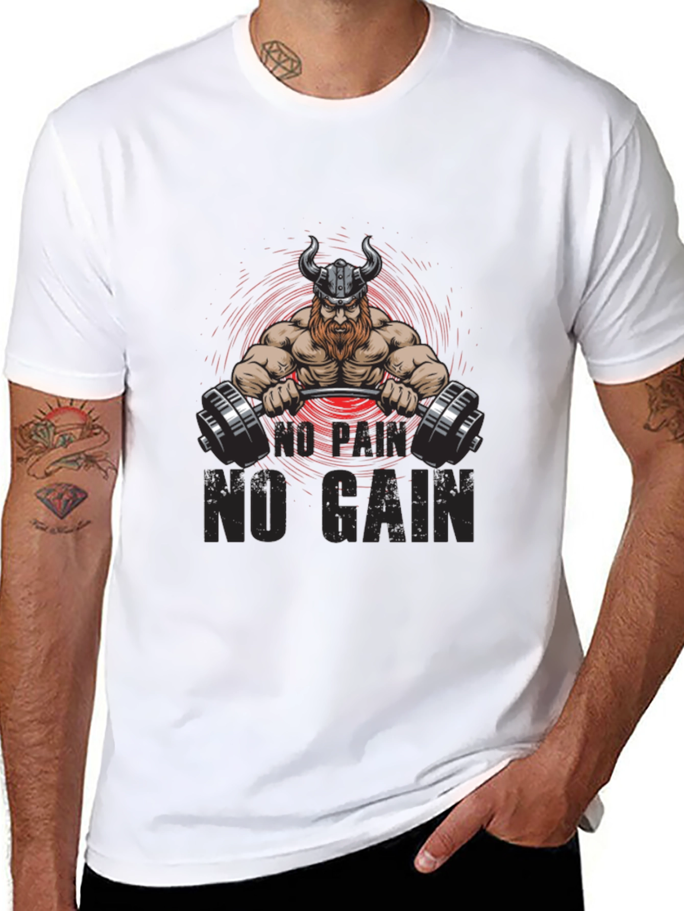 Viking Gym T-Shirt - No Pain No Gain Design