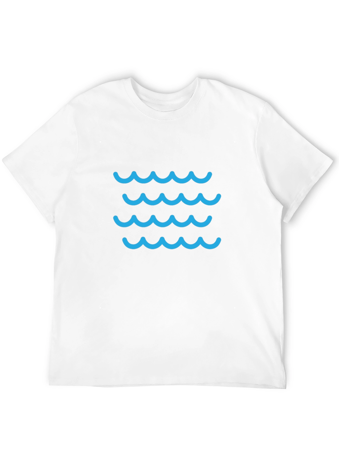 Blue Waves Graphic Tee - Casual Black T-Shirt