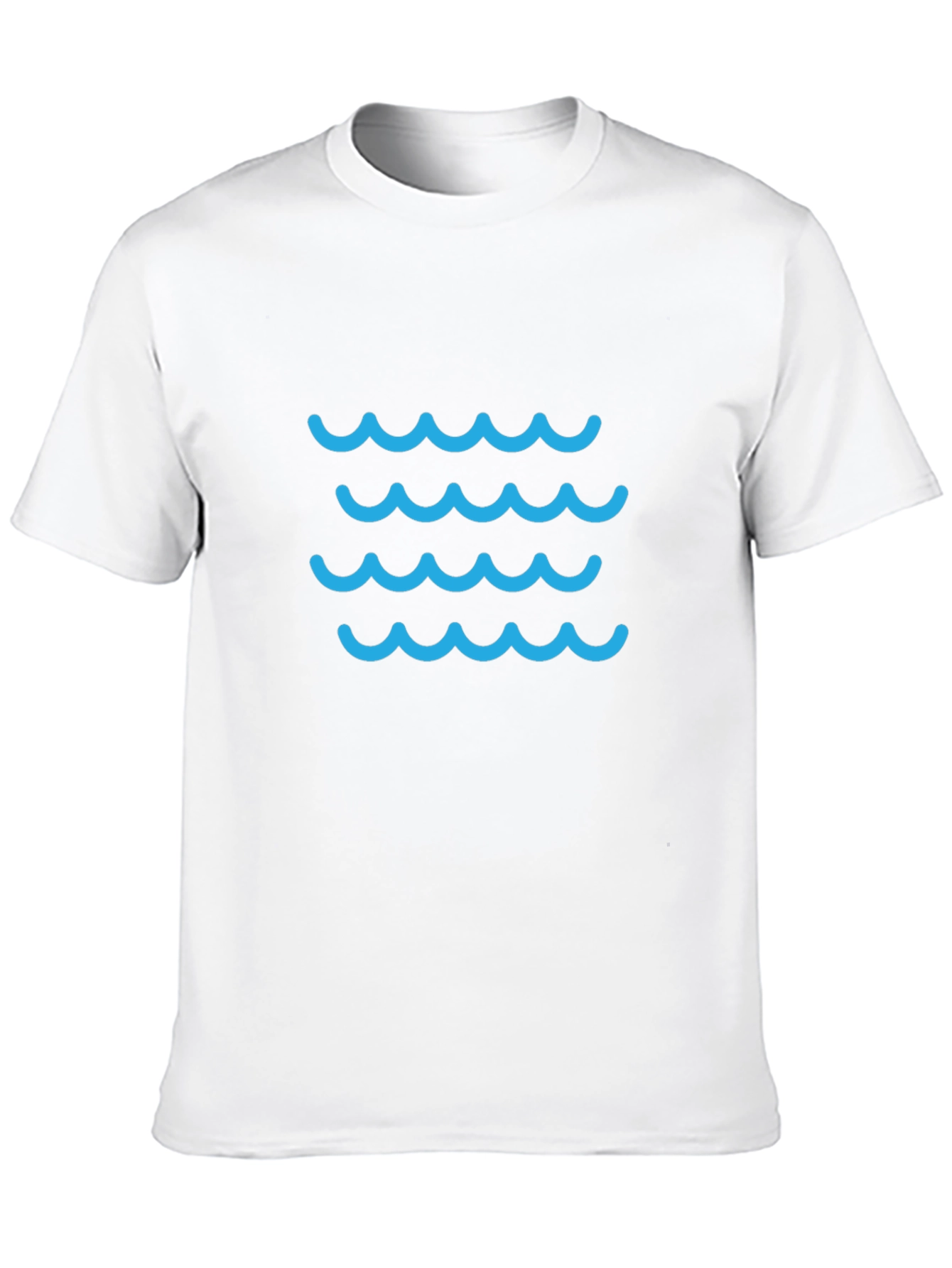 Blue Waves Graphic Tee - Casual Black T-Shirt