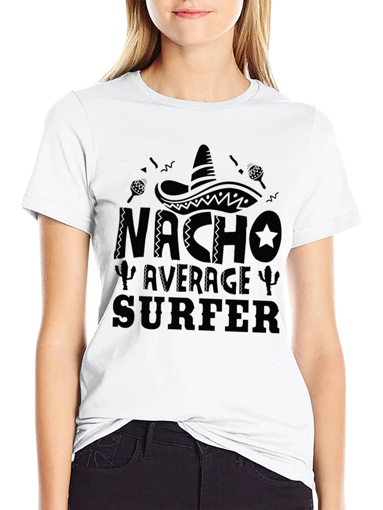 Nacho Average Surfer Funny Graphic T-Shirt