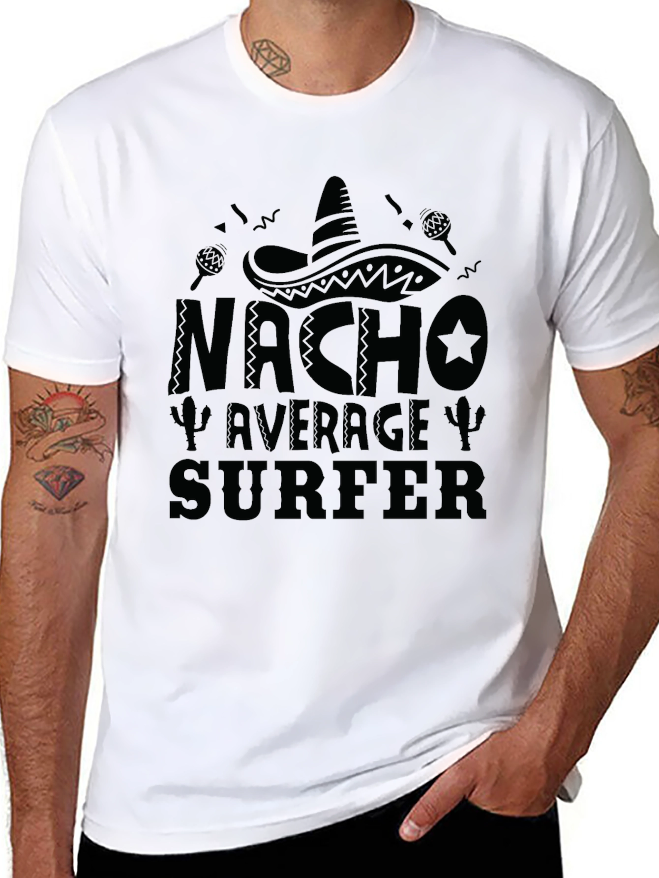 Nacho Average Surfer Funny Graphic T-Shirt