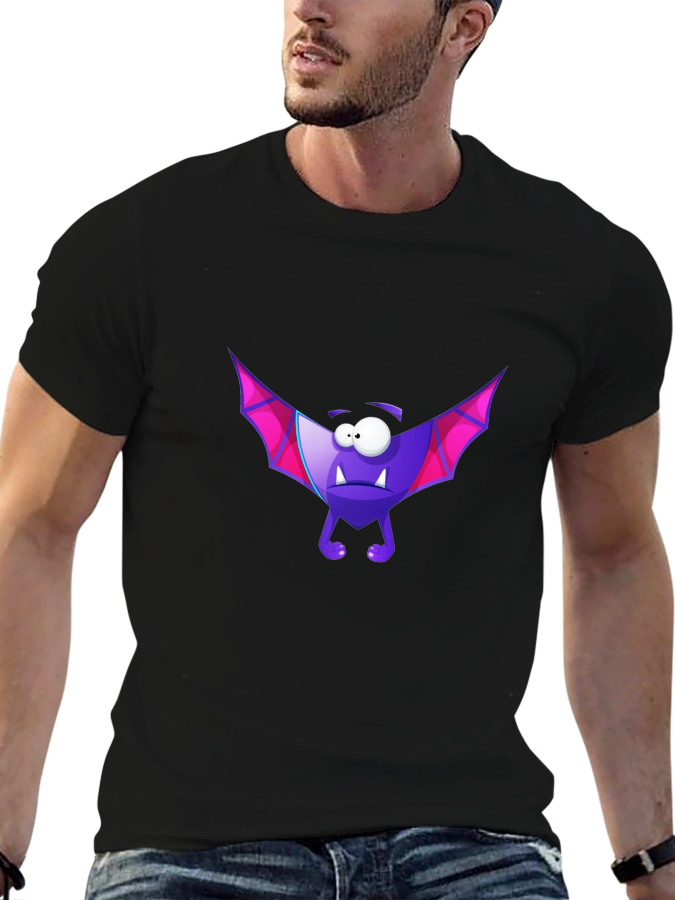 Funny Purple Bat Graphic T-Shirt