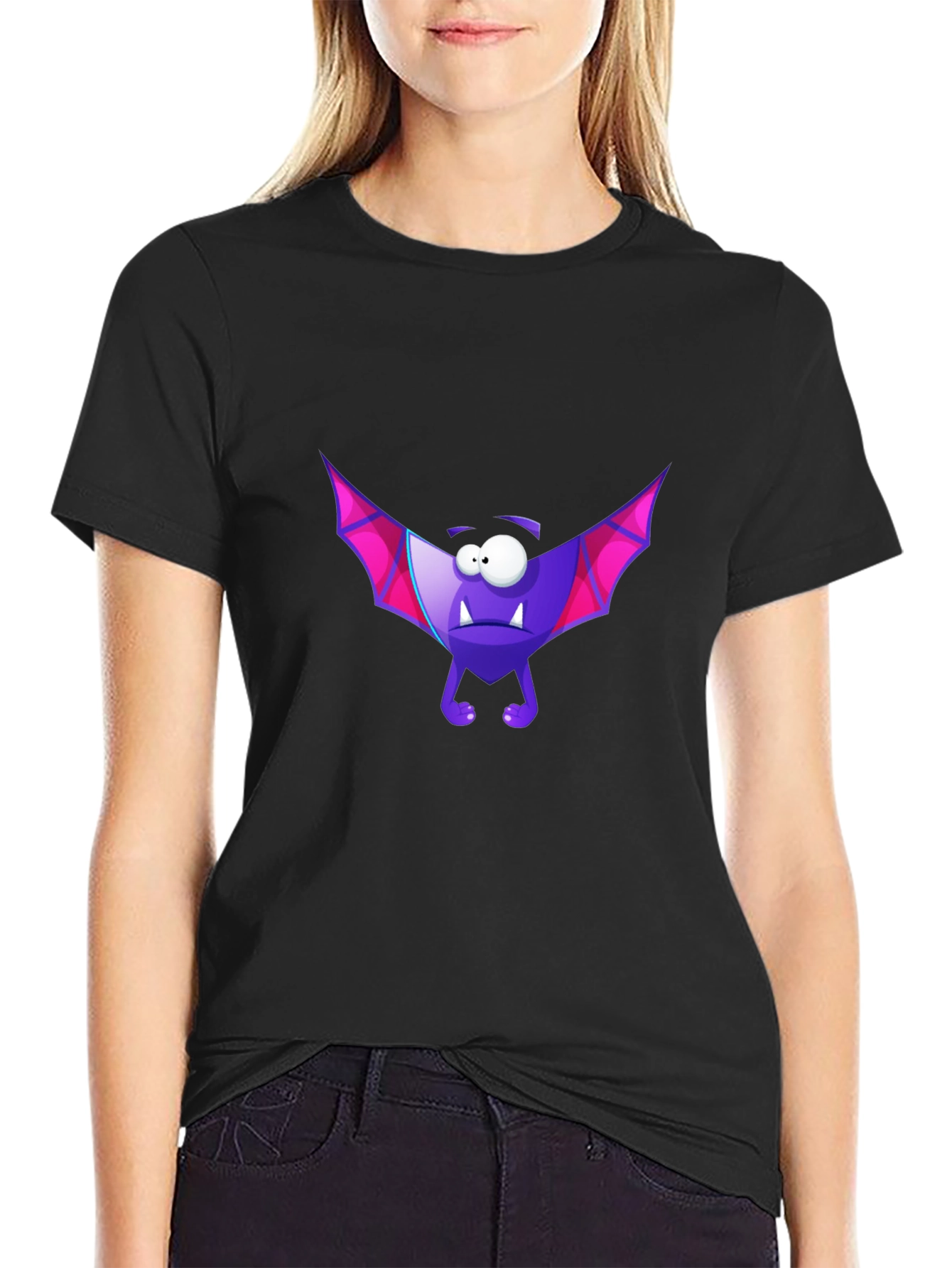 Funny Purple Bat Graphic T-Shirt