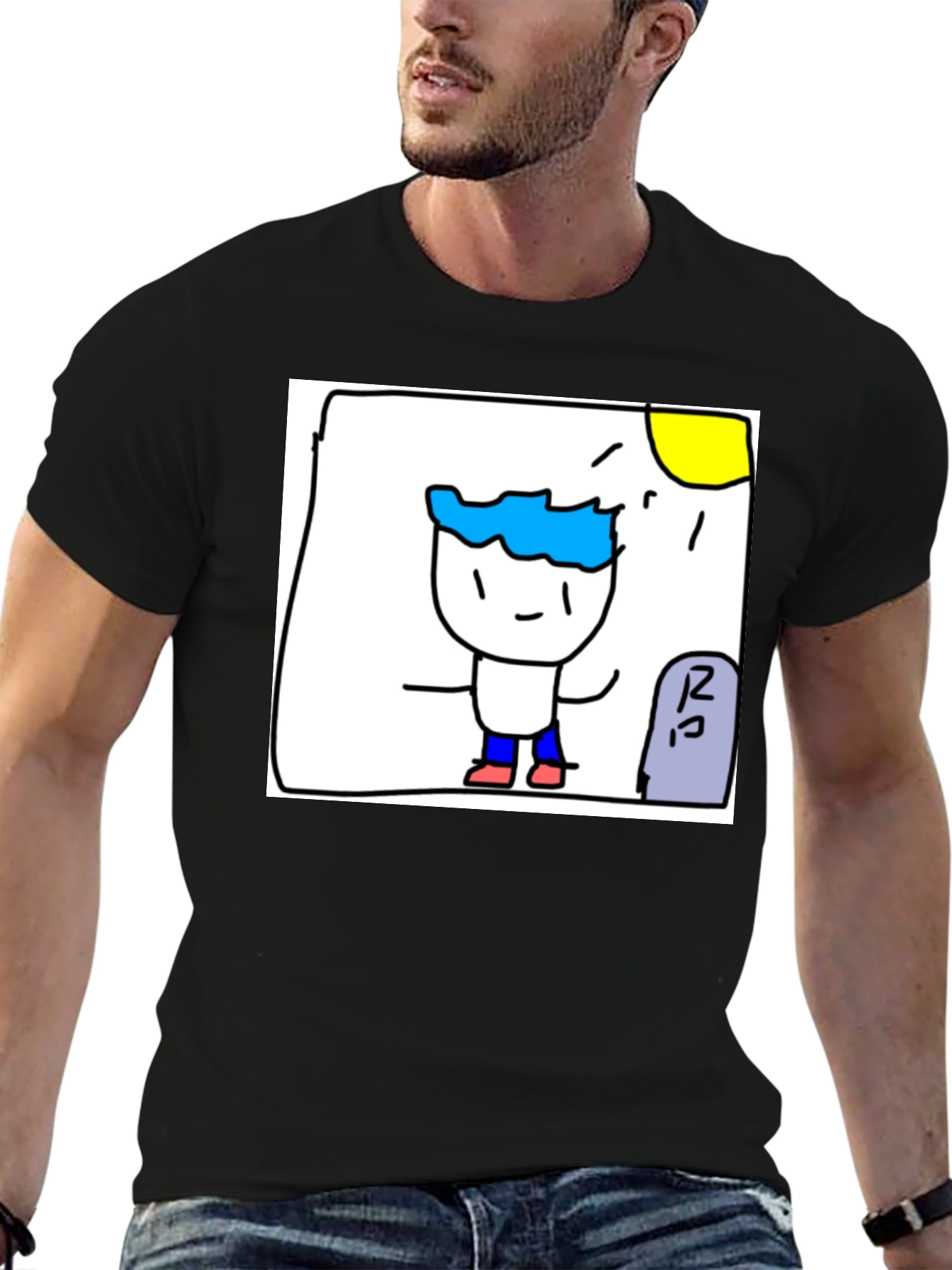 Cartoon Character Black T-Shirt