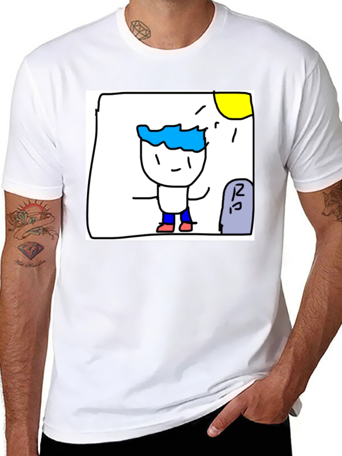 Cartoon Character Black T-Shirt