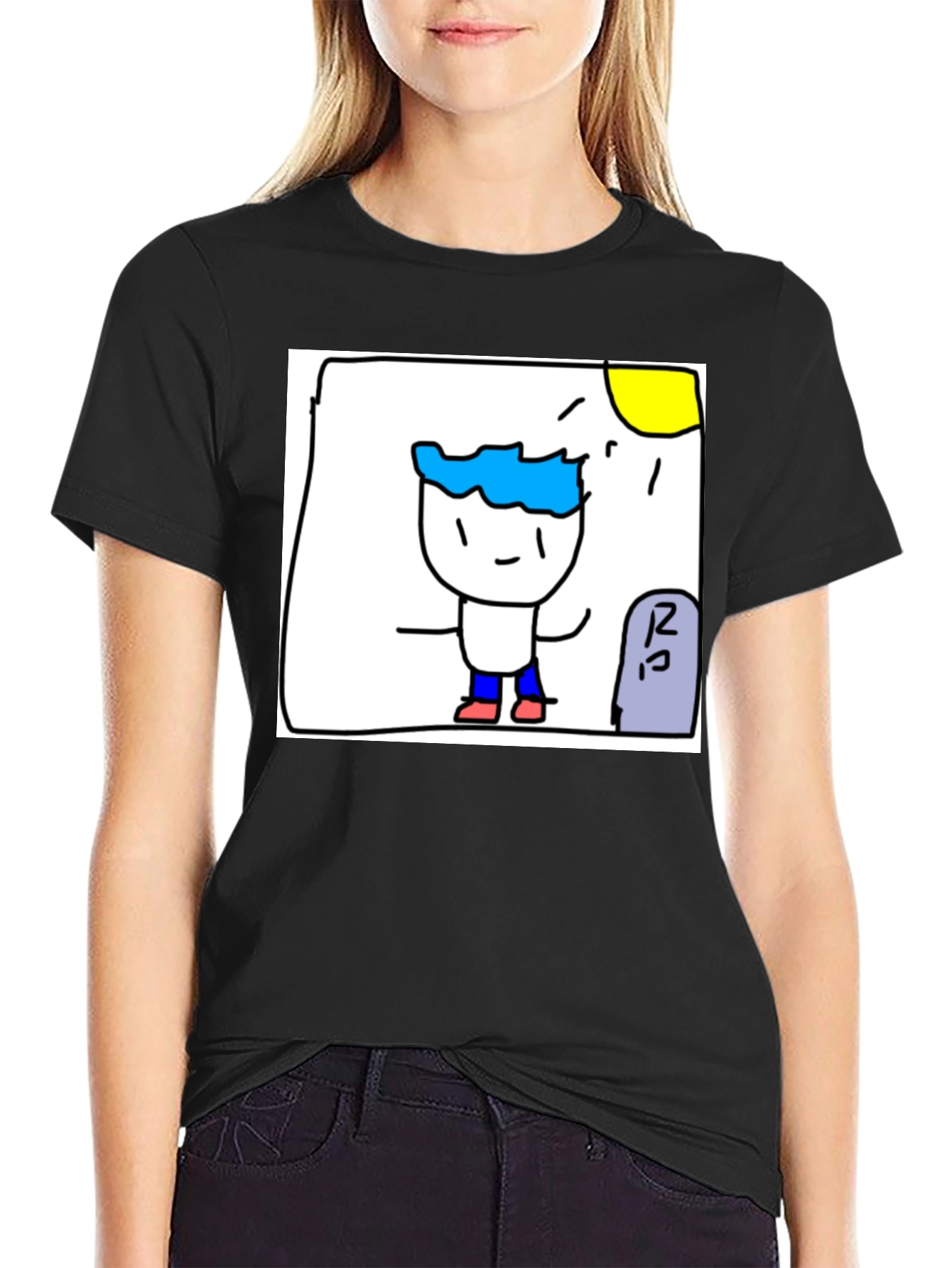 Cartoon Character Black T-Shirt