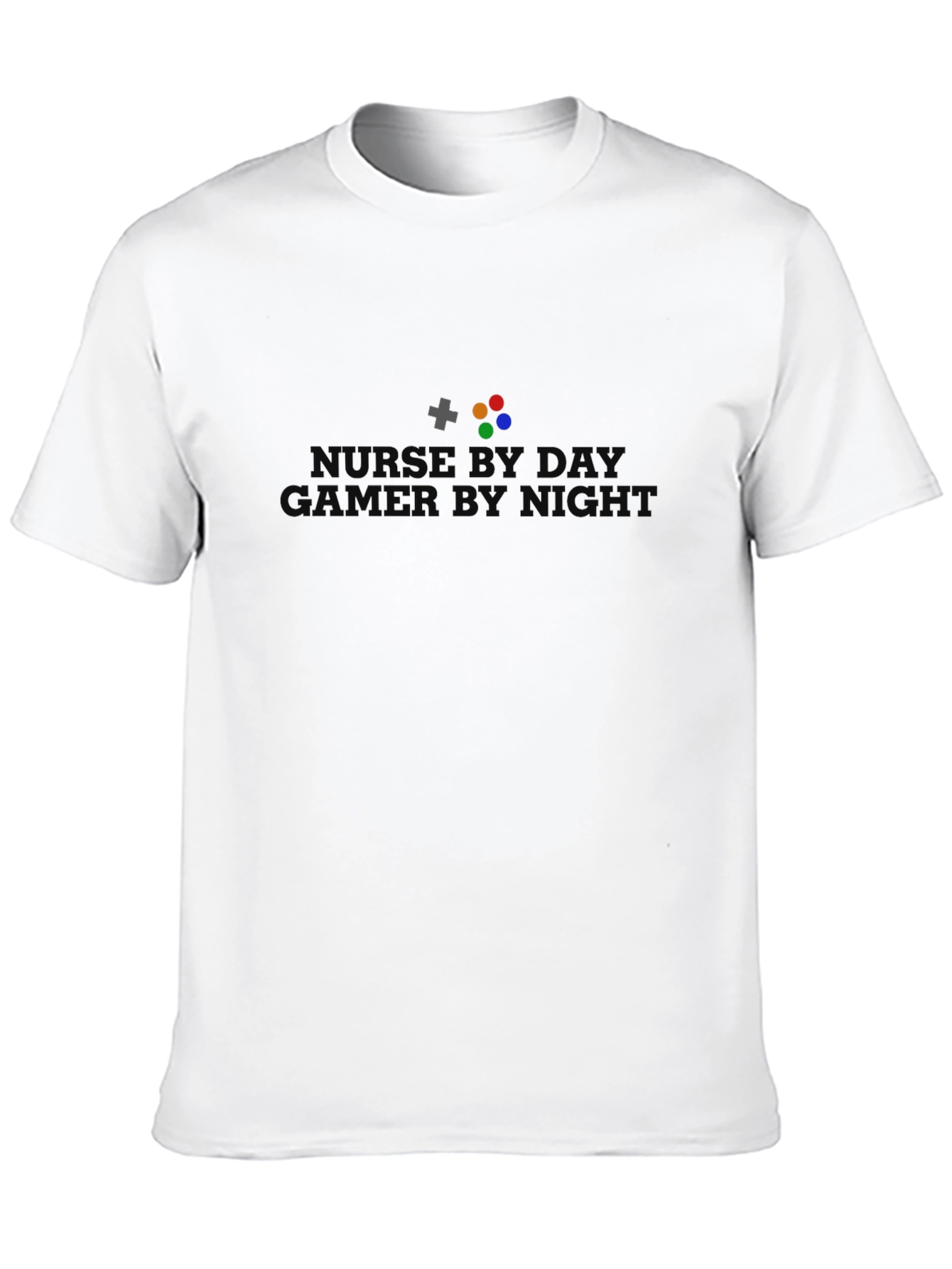 Nurse By Day Gamer By Night Black T-Shirt