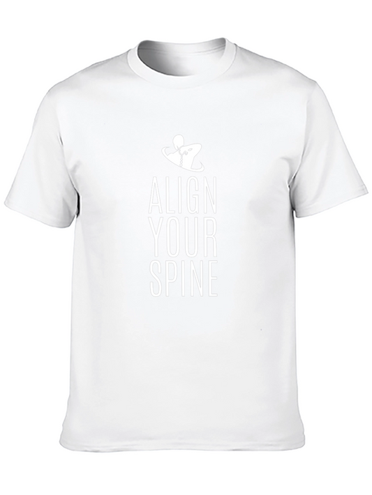 Align Your Spine Black Graphic Tee Shirt