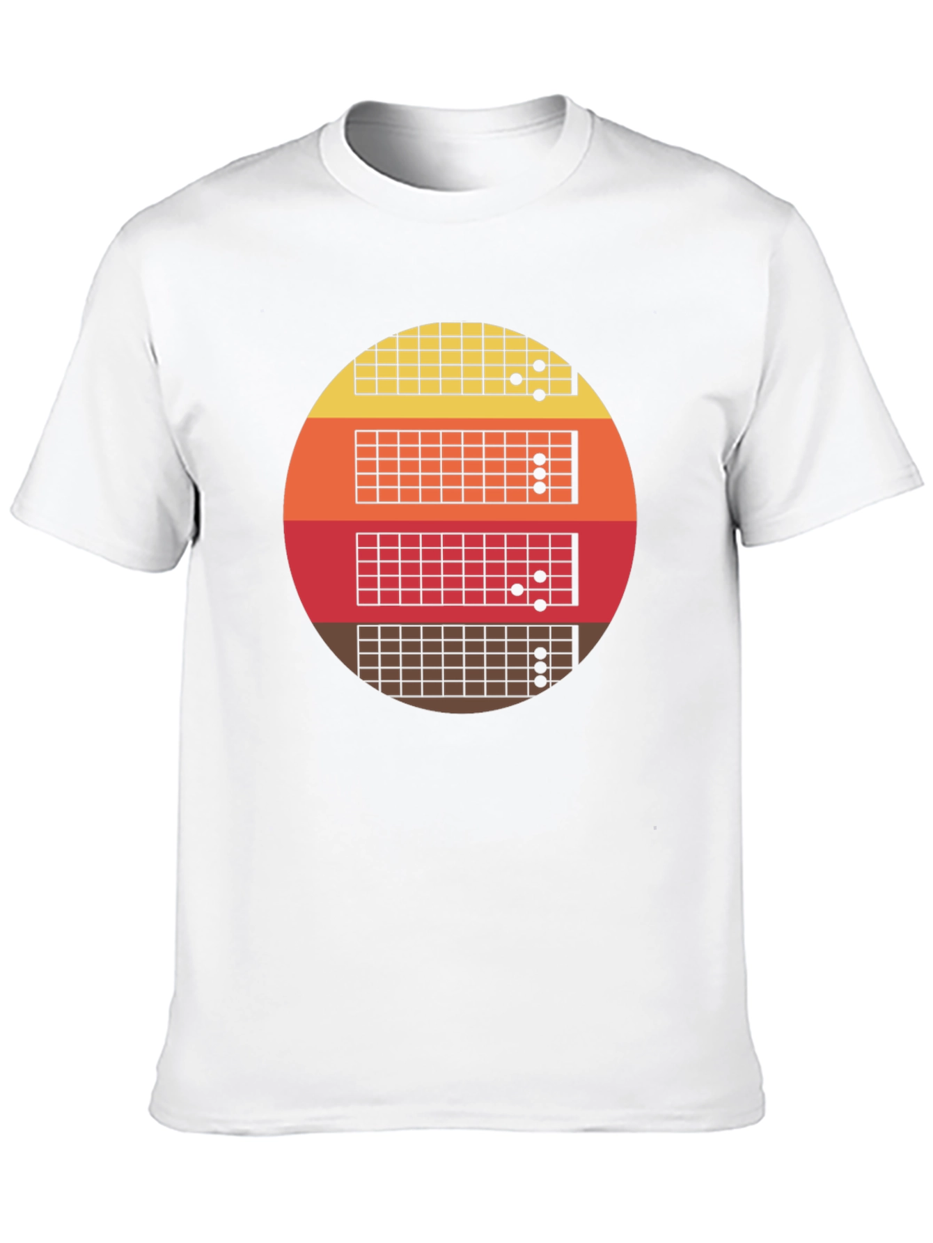 Retro Guitar Fretboard Sunset T-Shirt