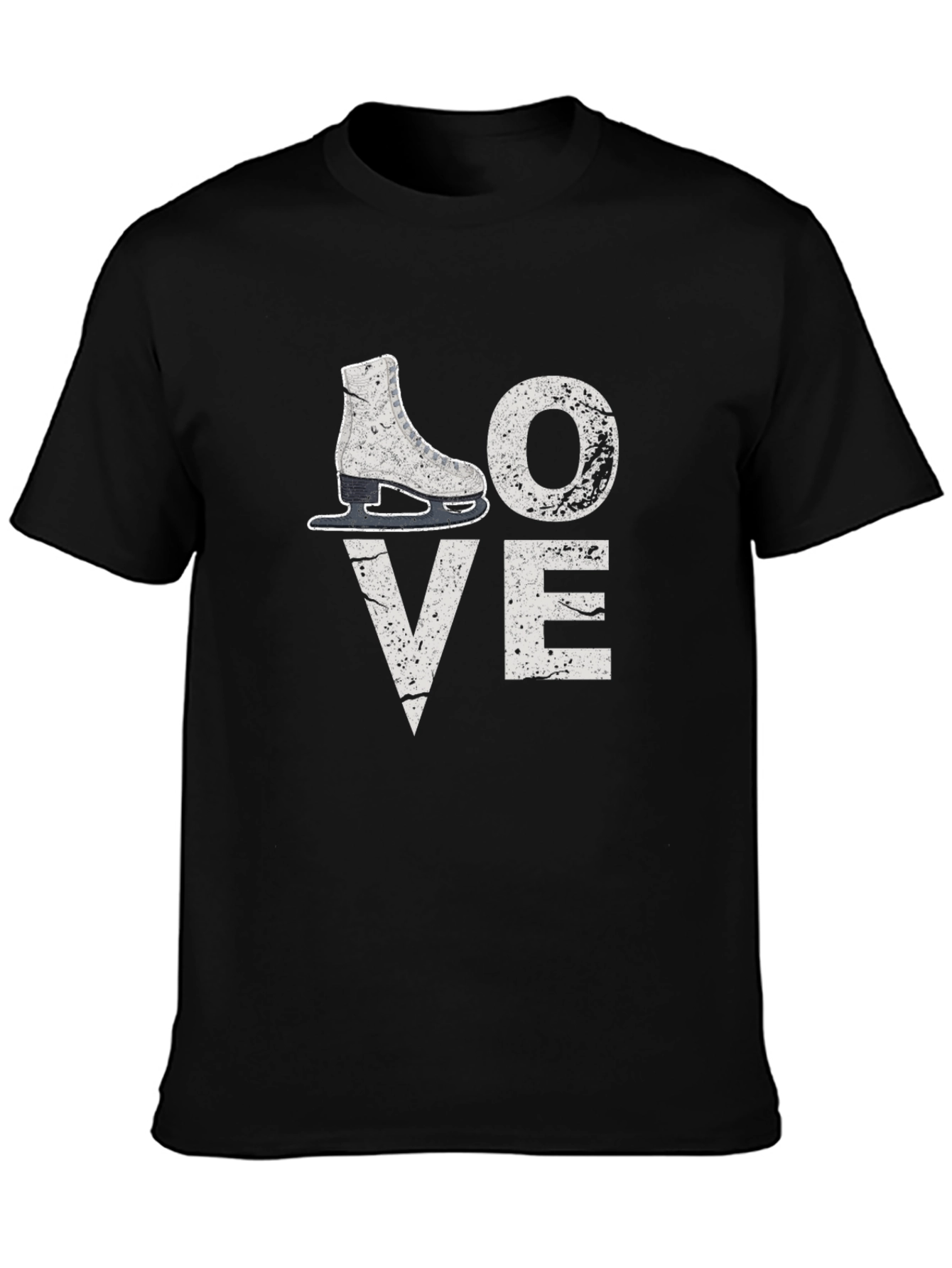 Love Ice Skating T-Shirt Black Cotton Tee
