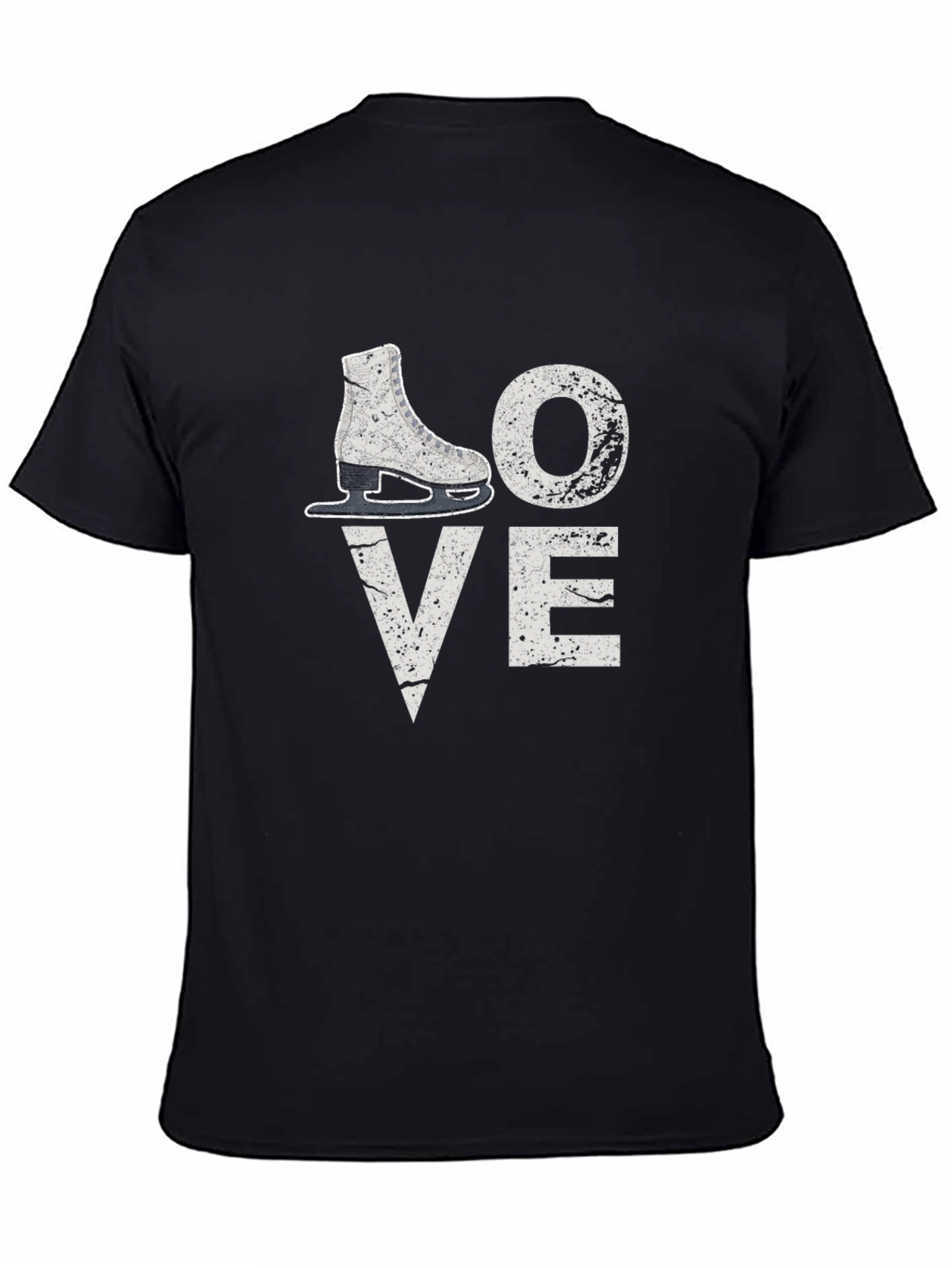 Love Ice Skating T-Shirt Black Cotton Tee
