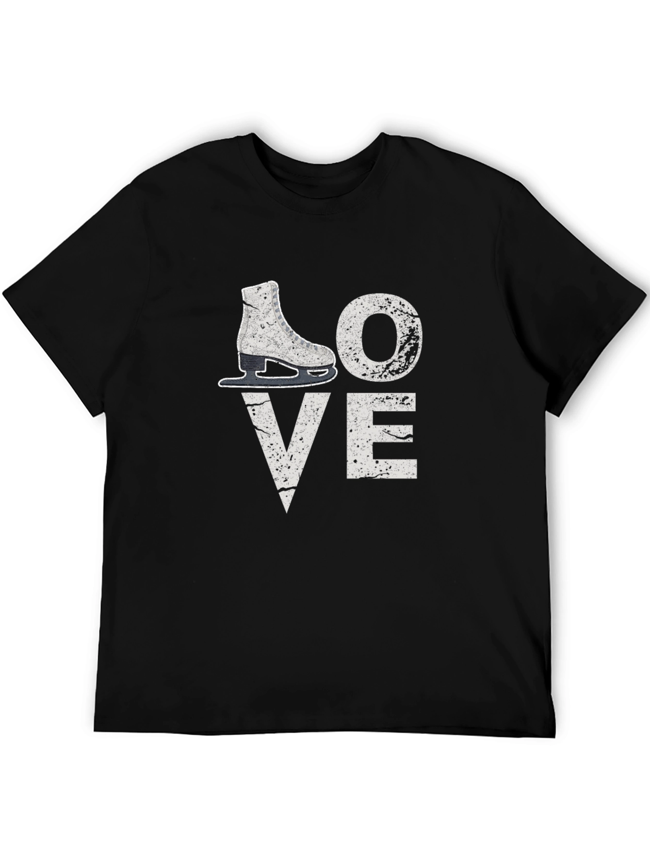 Love Ice Skating T-Shirt Black Cotton Tee