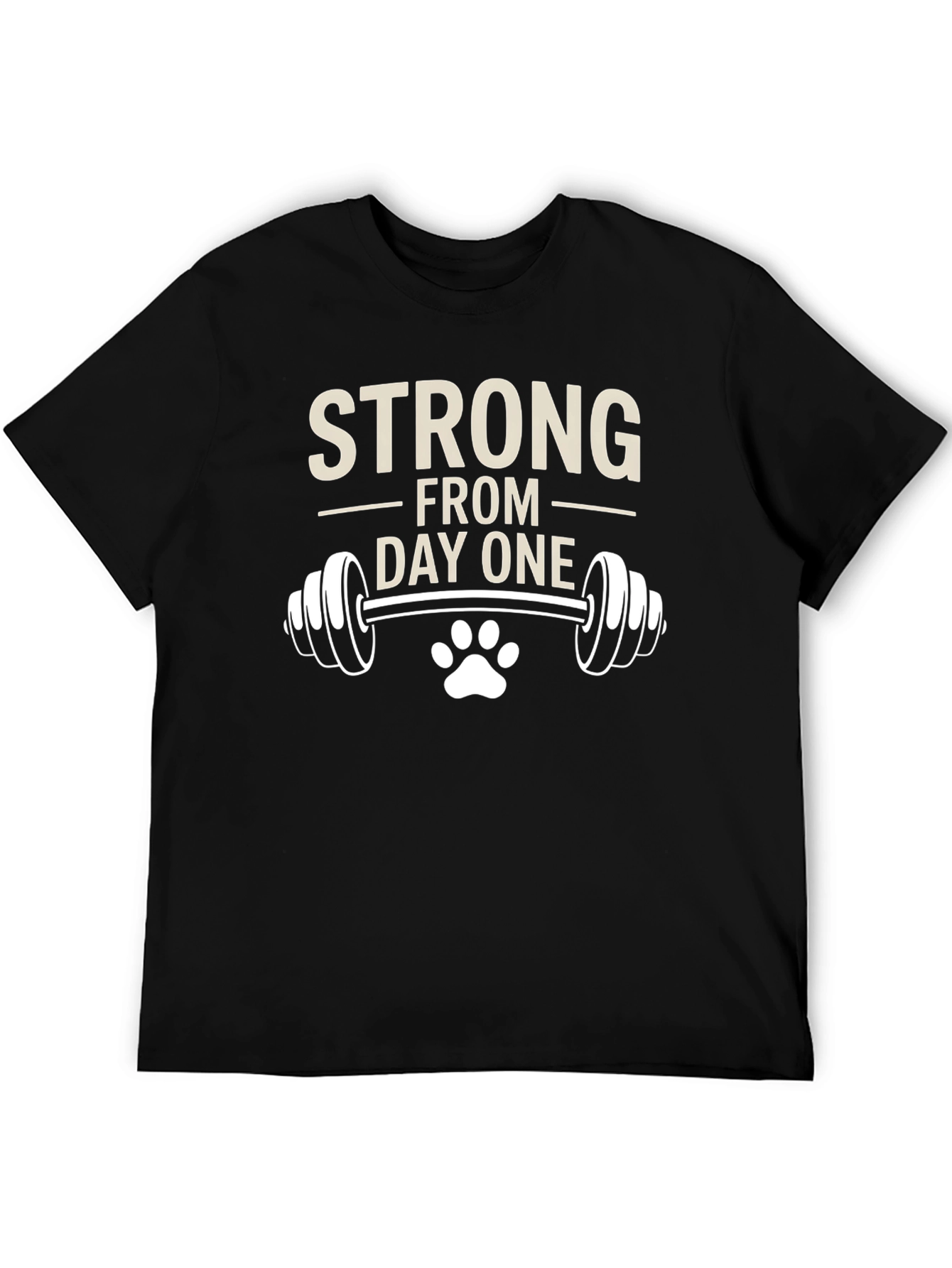 Strong From Day One Mens Black Graphic Tee