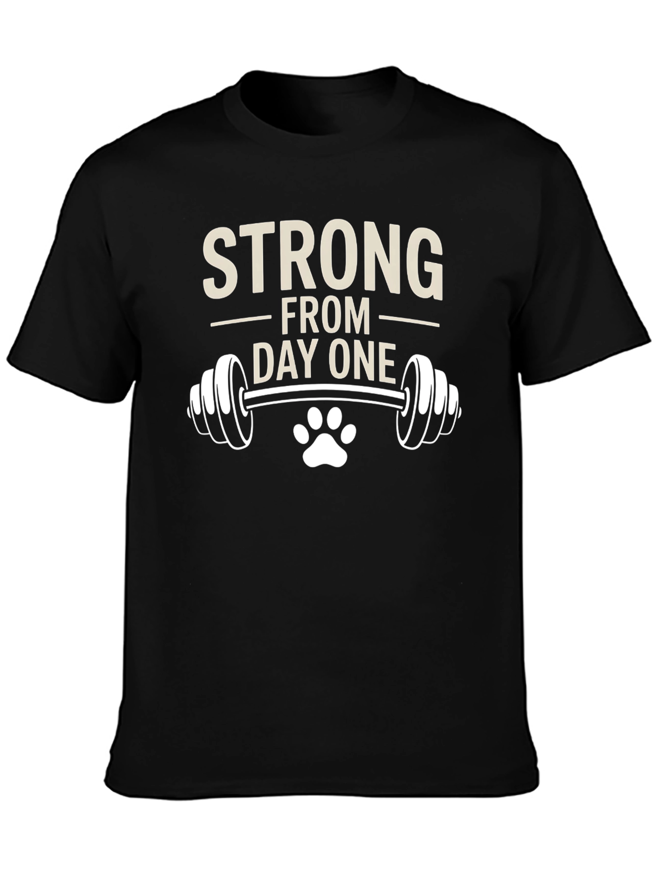 Strong From Day One Mens Black Graphic Tee
