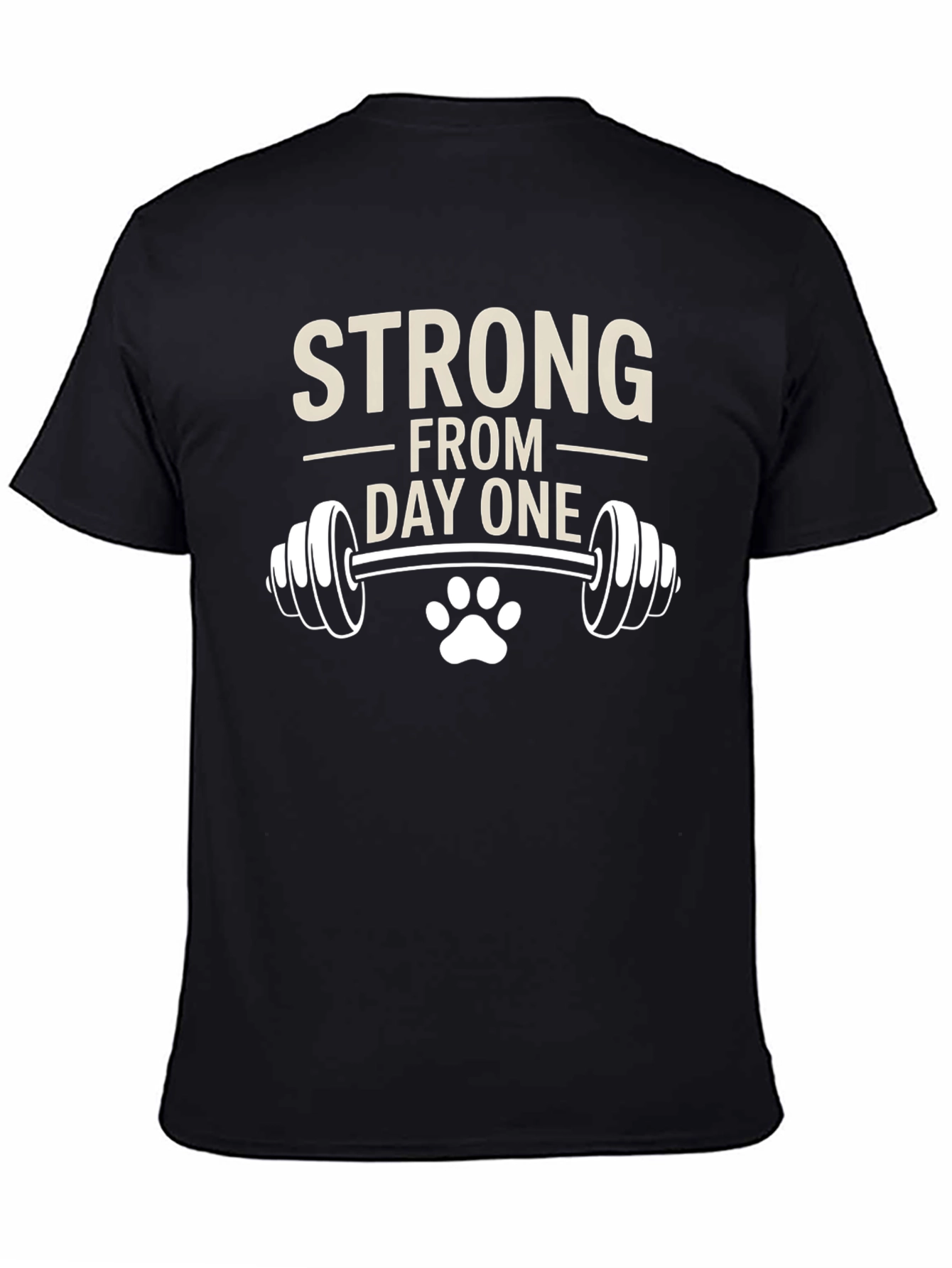 Strong From Day One Mens Black Graphic Tee