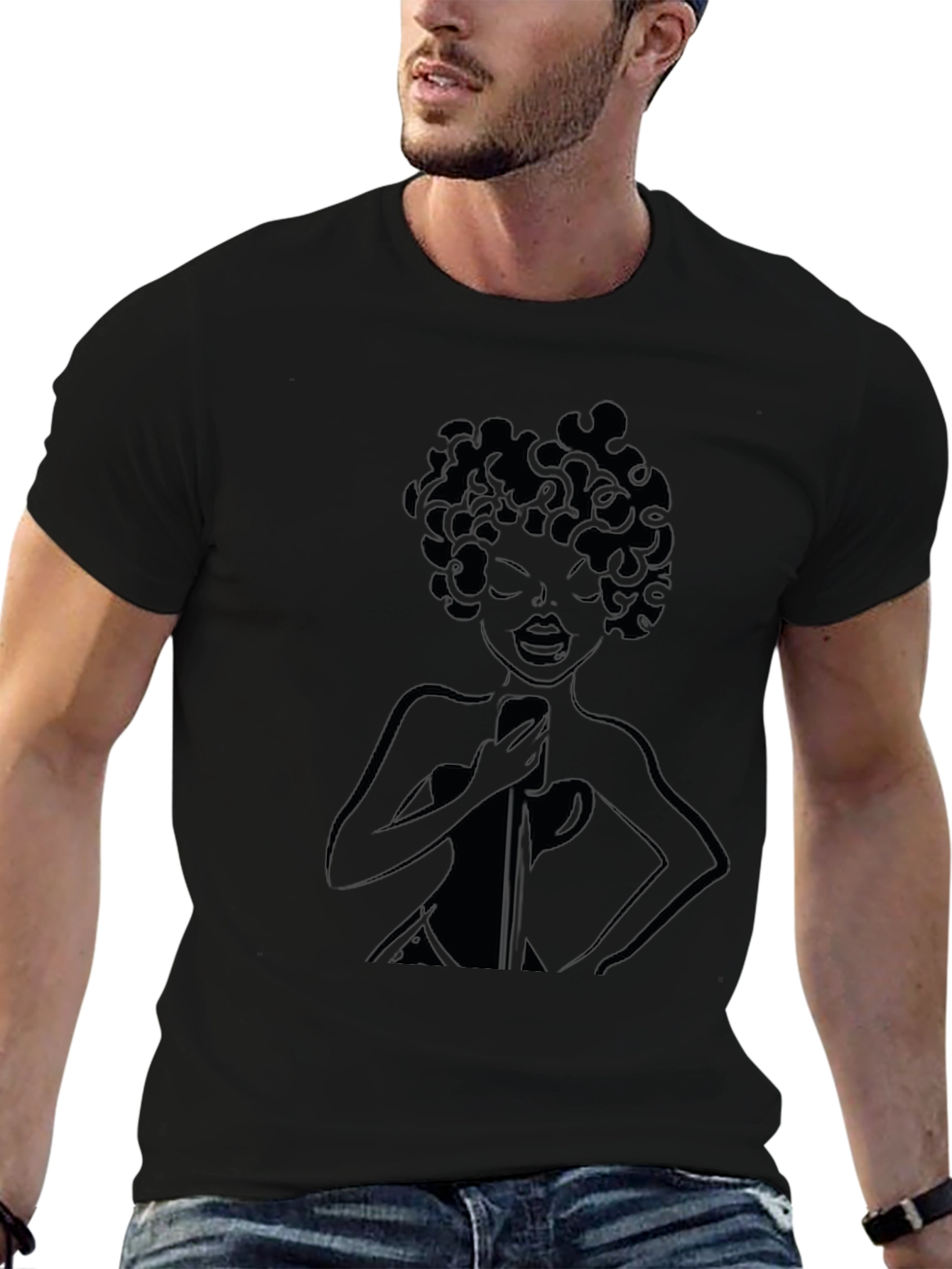Retro Singer Black T-Shirt
