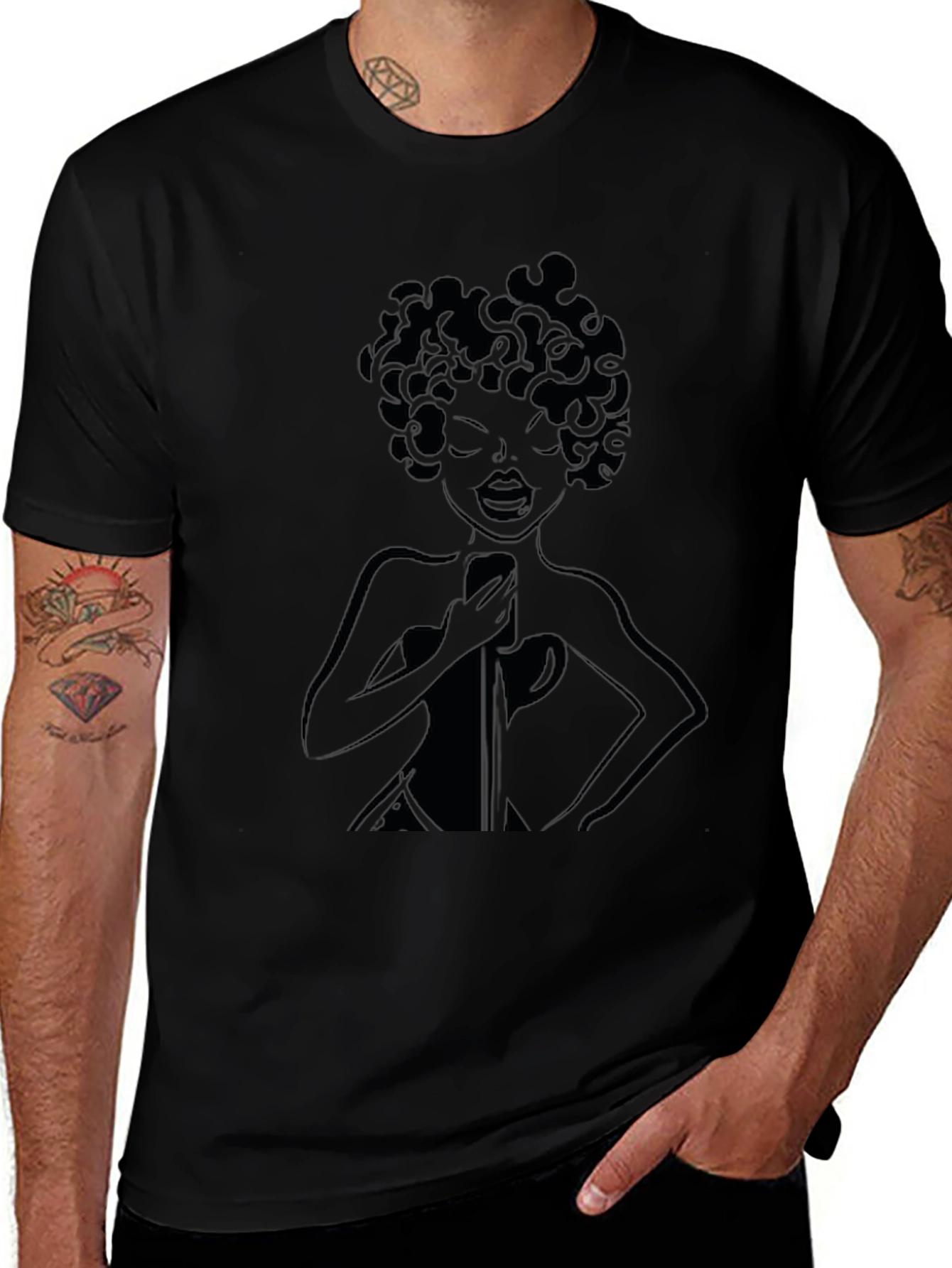 Retro Singer Black T-Shirt