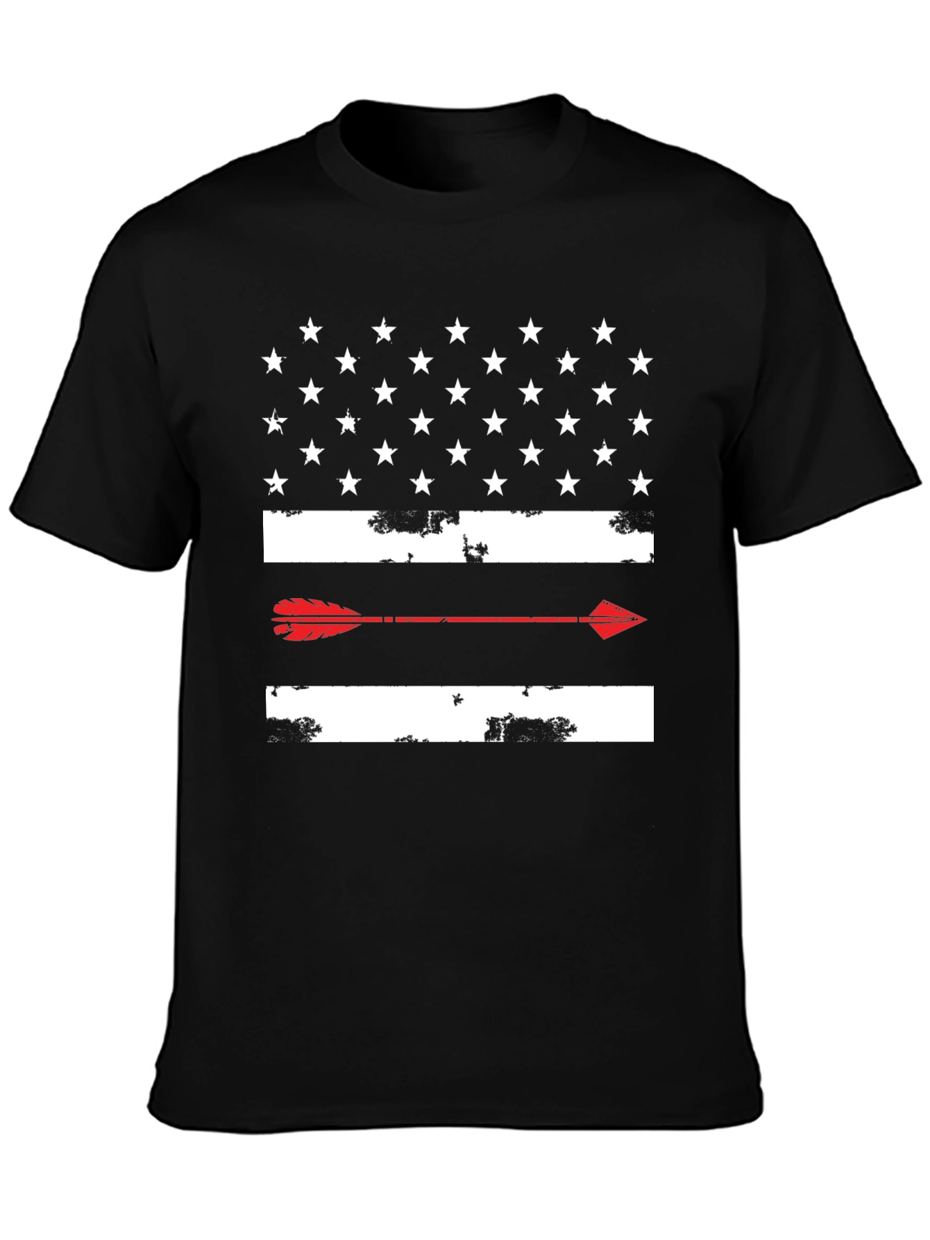 American Flag Arrow Graphic Tee - Black