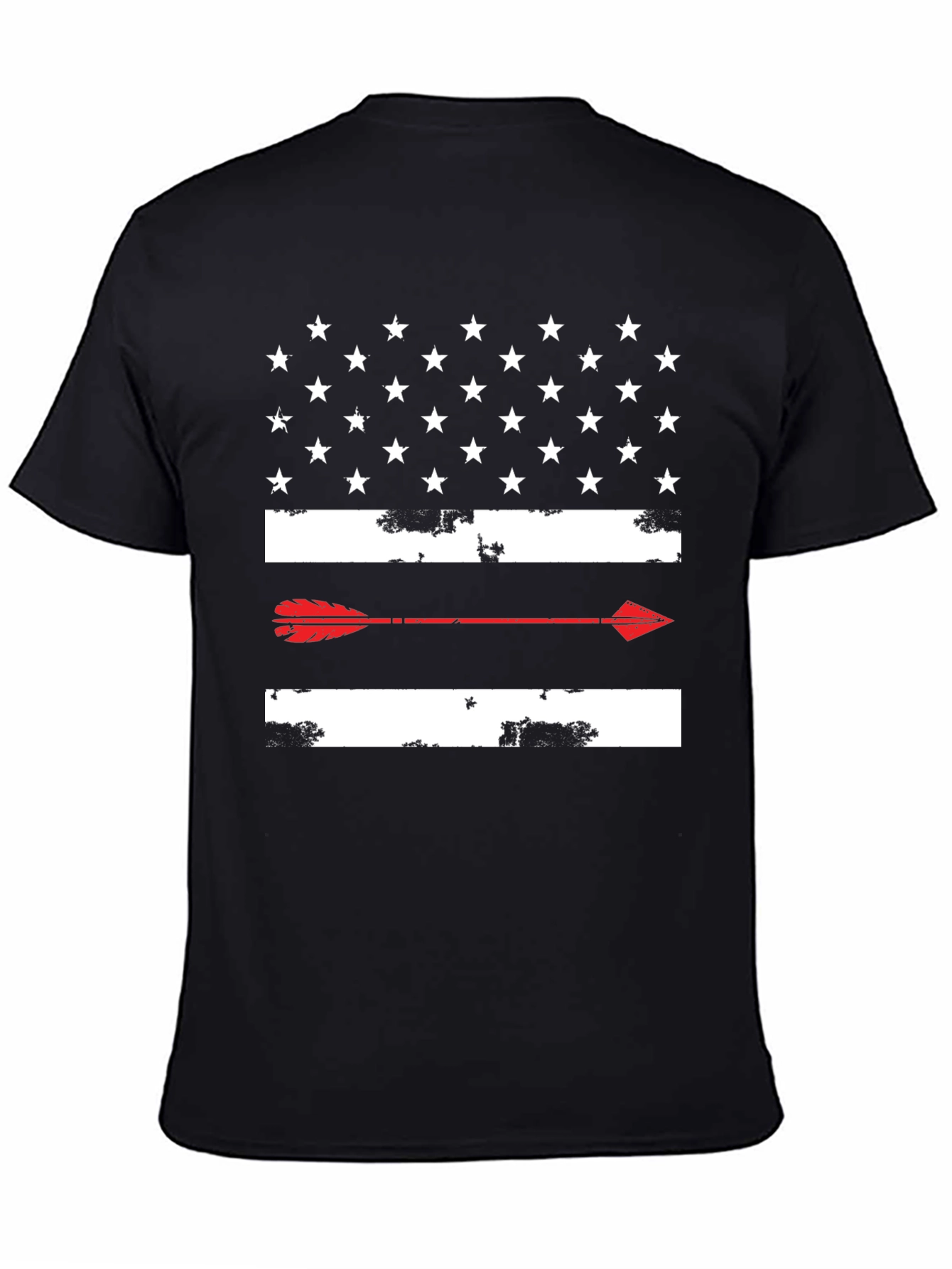 American Flag Arrow Graphic Tee - Black