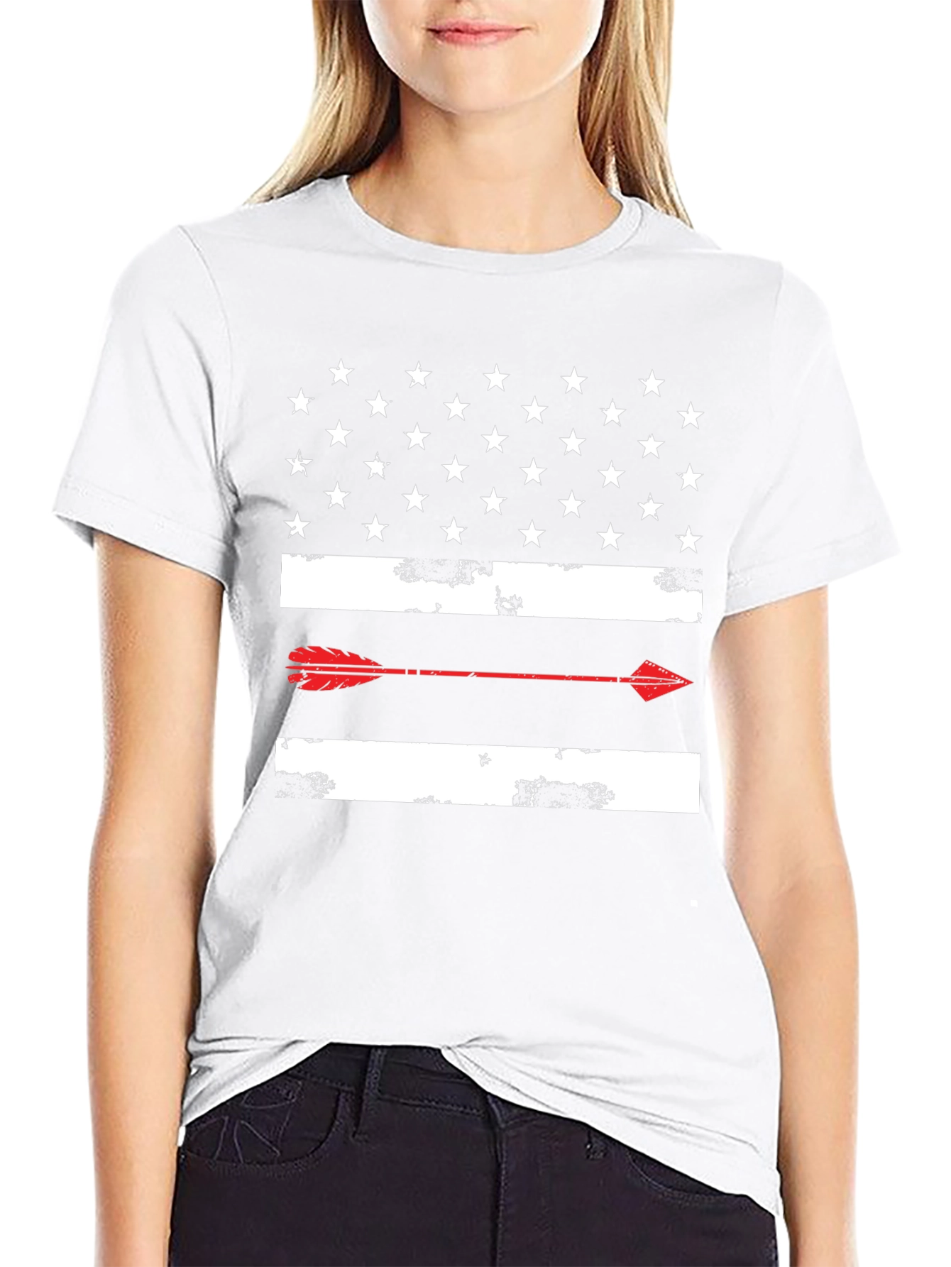 American Flag Arrow Graphic Tee - Black