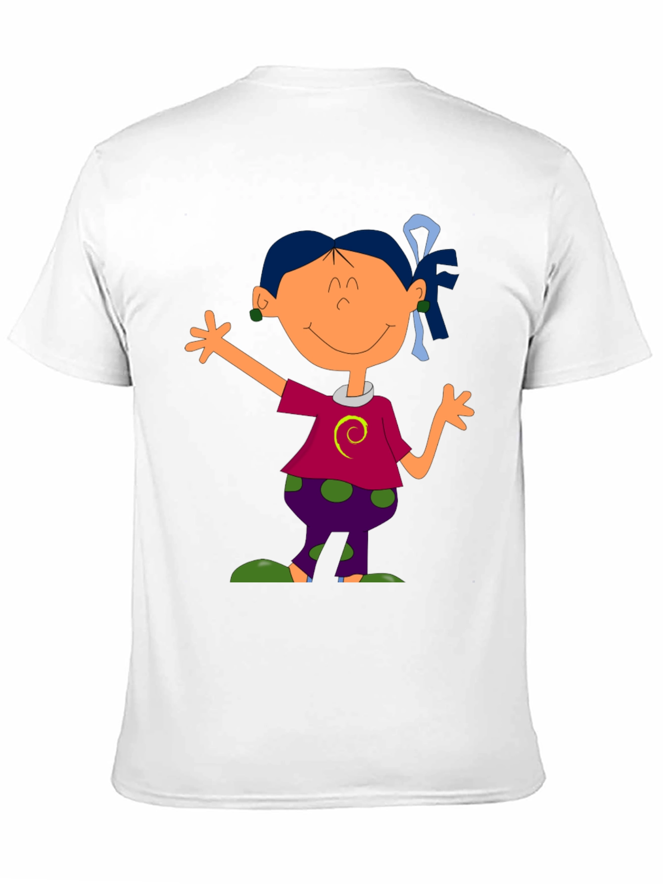 Cartoon Girl Graphic Tee - Black T-Shirt