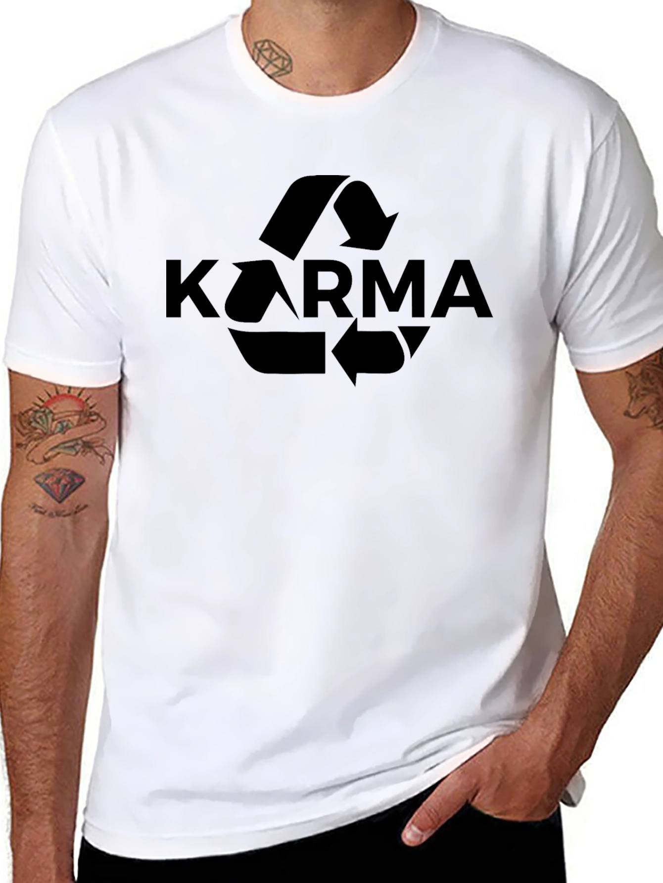 Karma Recycle Symbol Graphic T-Shirt