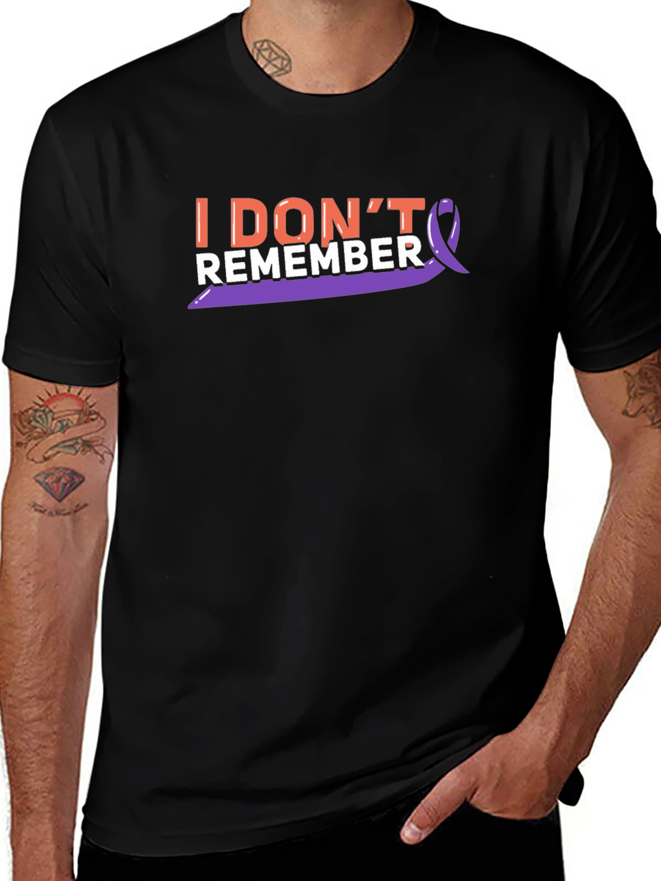 I Dont Remember Purple Ribbon T-Shirt