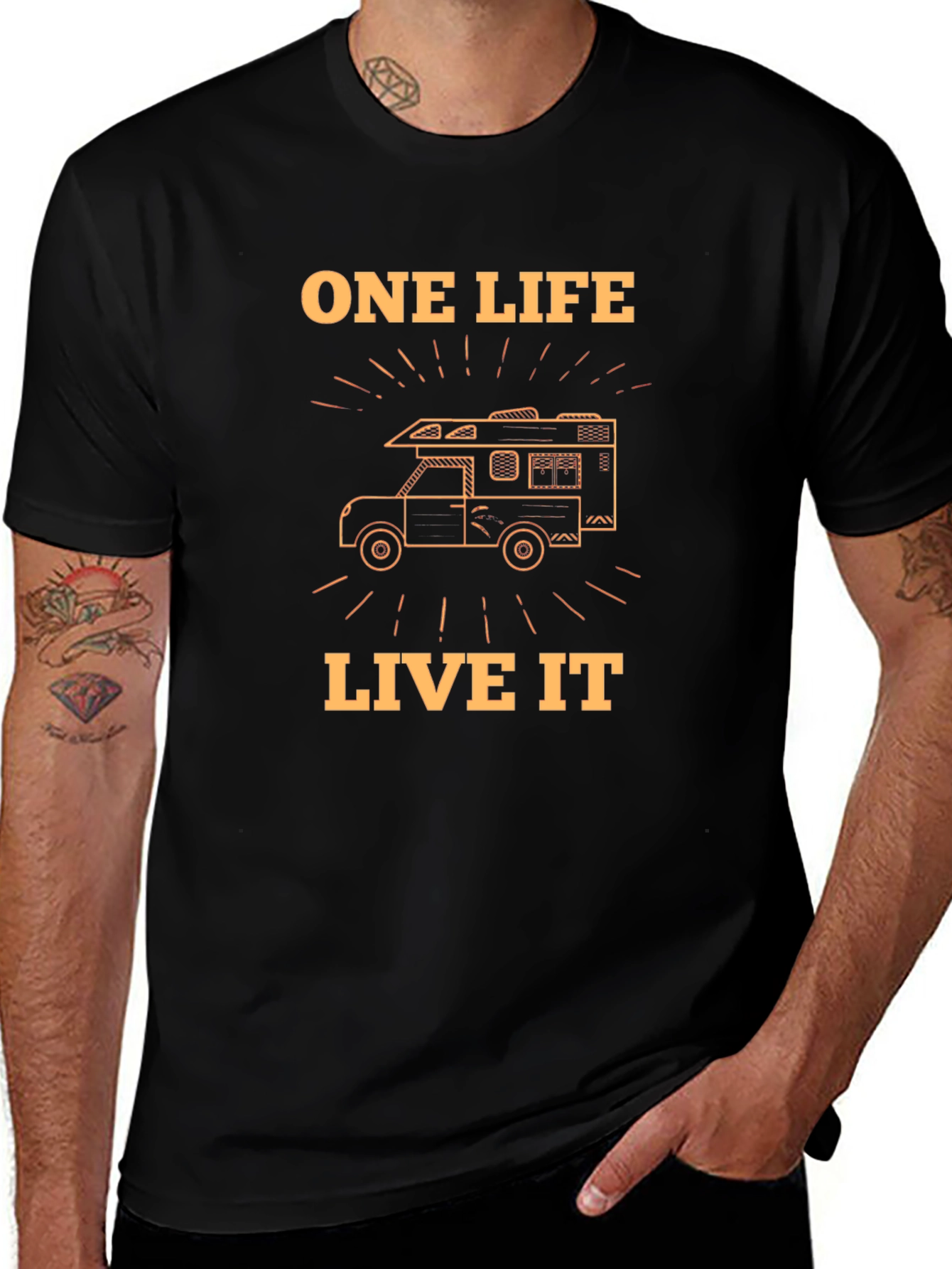 One Life Live It RV Graphic Tee - Black