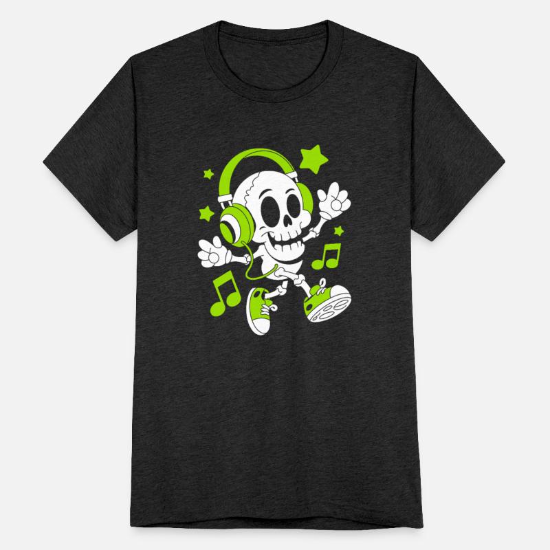 Playful Skeleton with Headphones and Music