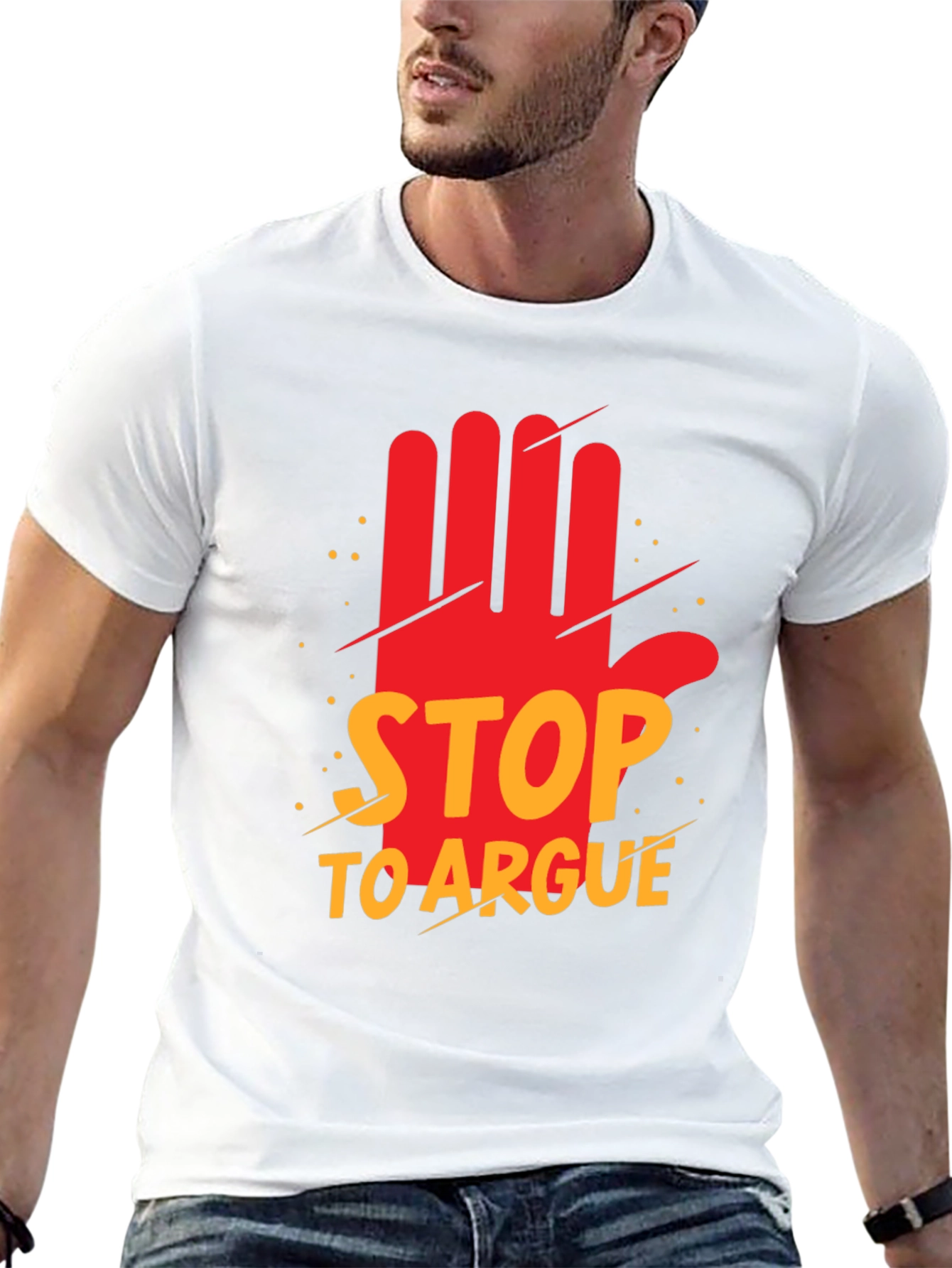 Stop to Argue Graphic Tee - Black