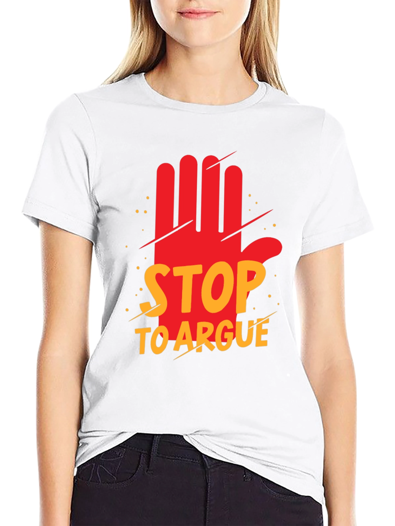 Stop to Argue Graphic Tee - Black