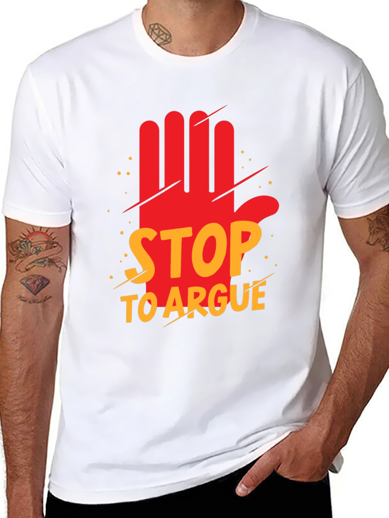 Stop to Argue Graphic Tee - Black
