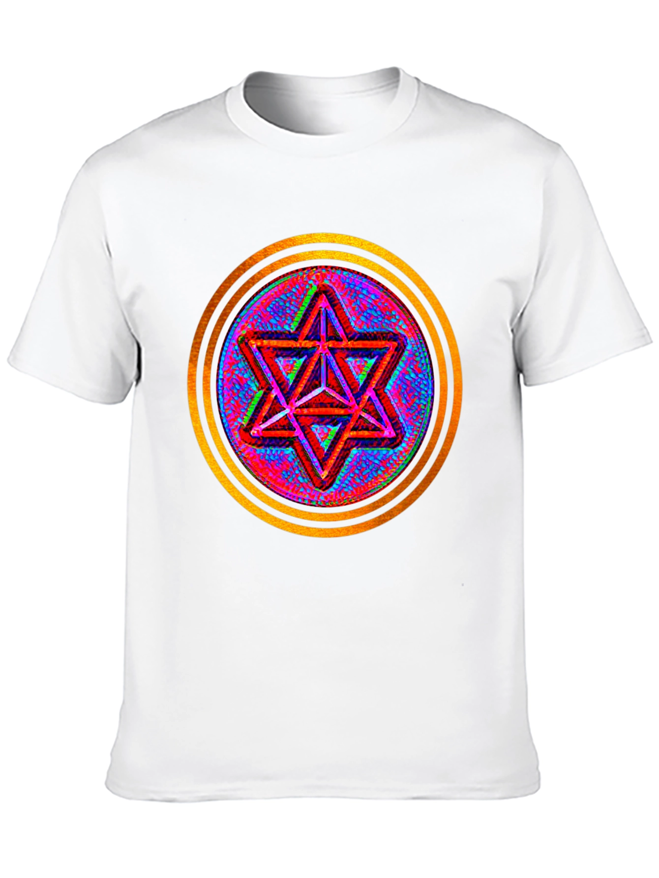 Geometric Star Graphic Tee - Black