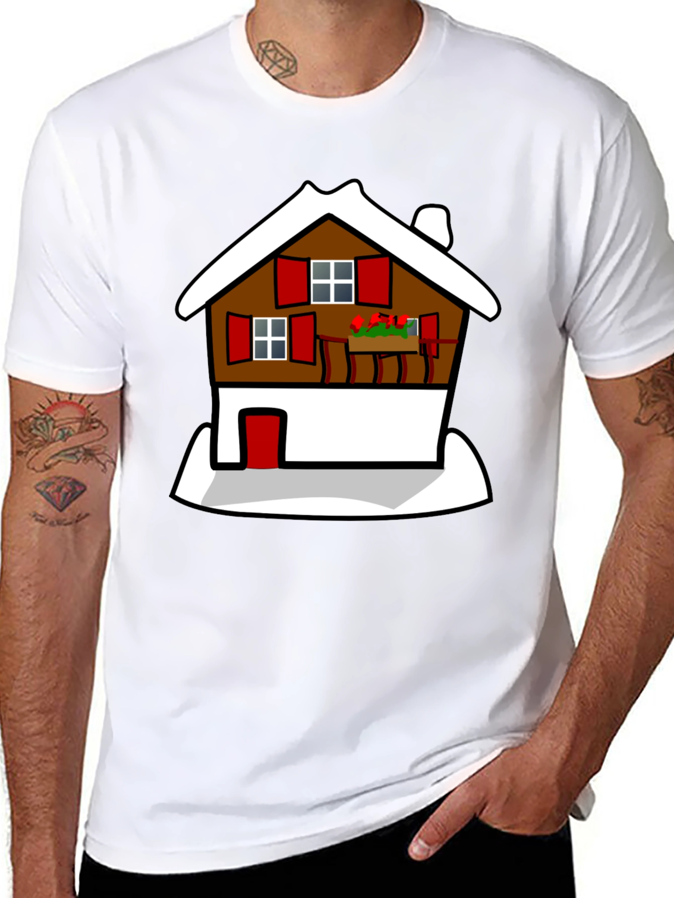 Chalet Graphic Tee -  Cozy Cabin Style T-Shirt