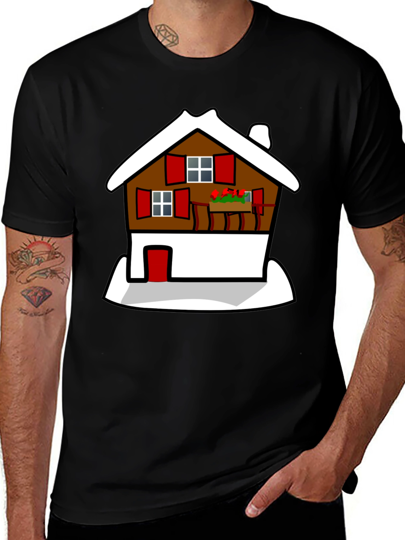 Chalet Graphic Tee -  Cozy Cabin Style T-Shirt