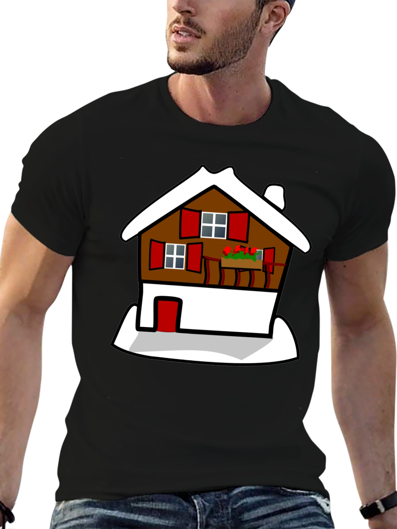 Chalet Graphic Tee -  Cozy Cabin Style T-Shirt