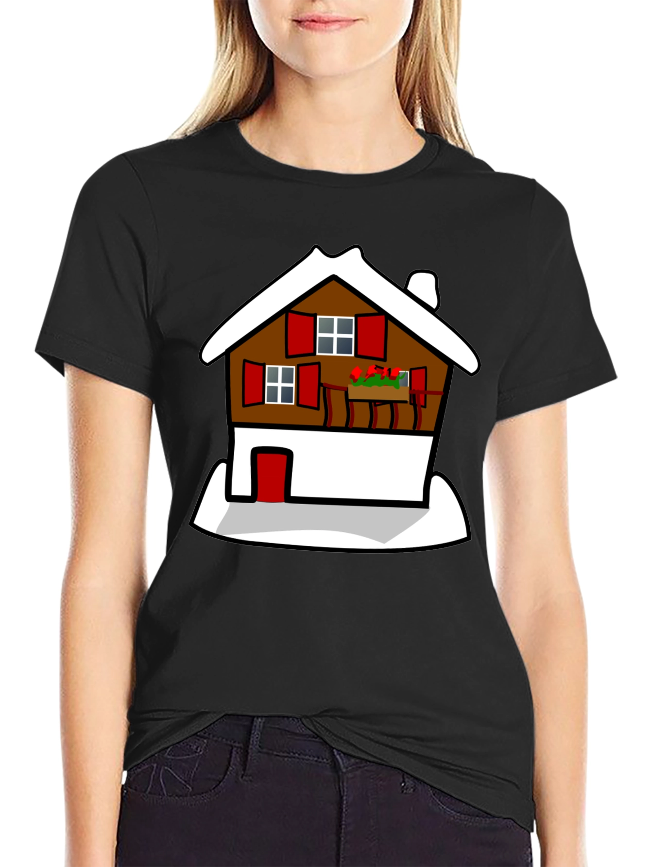 Chalet Graphic Tee -  Cozy Cabin Style T-Shirt