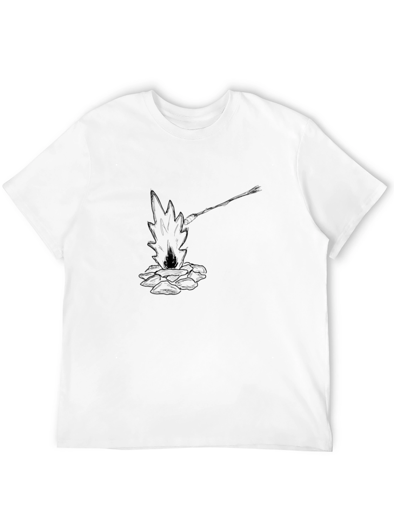 Campfire Graphic T-Shirt - Black Cotton Tee